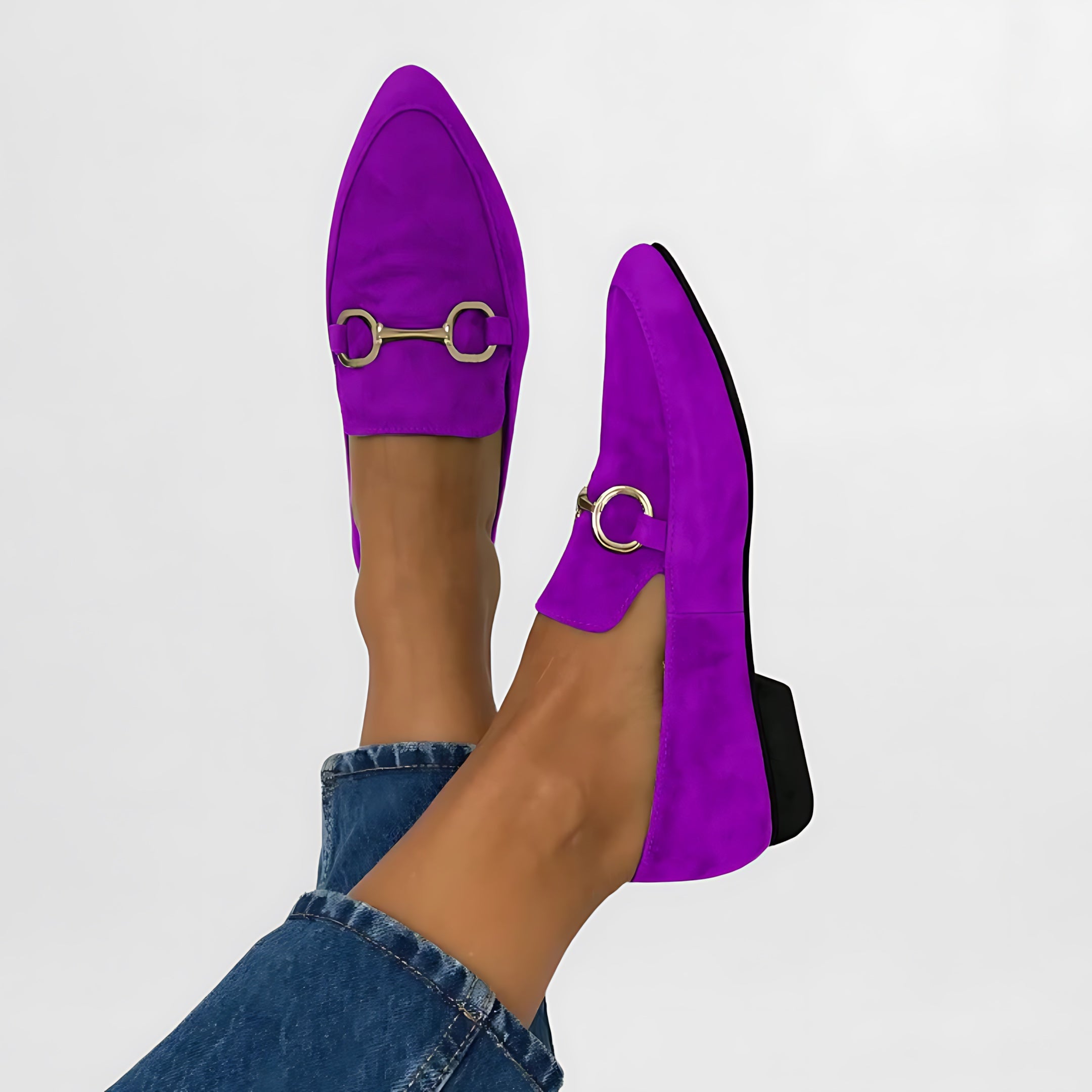 Chloe – Suede Horsebit Slip On Loafers