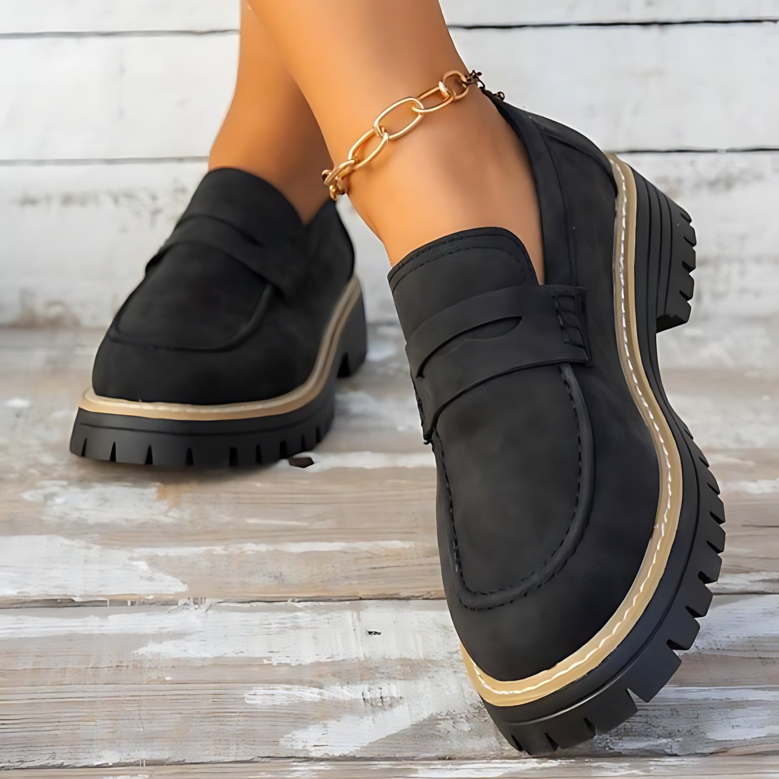 Claire – Chunky Lug Sole Platform Loafers