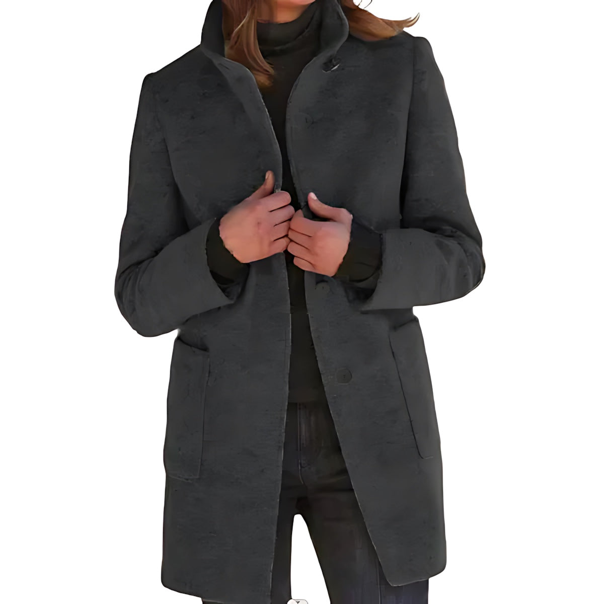 Claire – Single Breasted Mid Length Coat