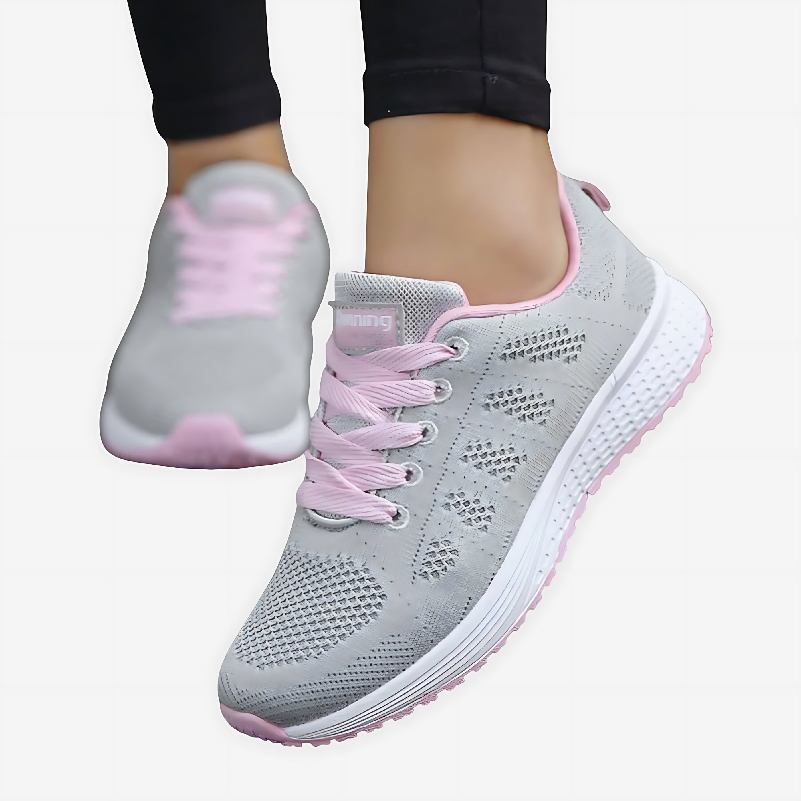 Clara – Knit Lace Up Walking Sneakers