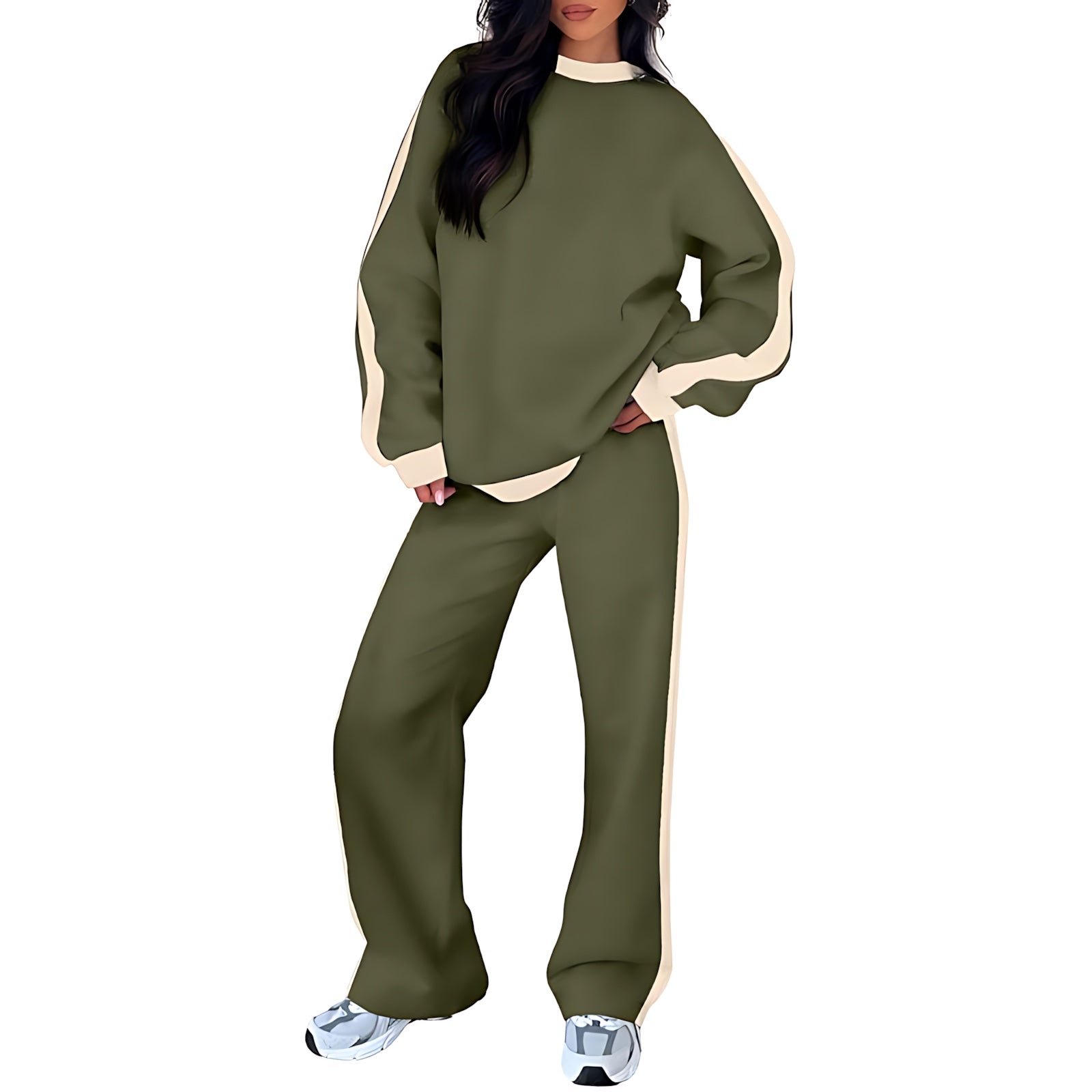 Clara – Side Stripe Sweatshirt And Pants Lounge Set