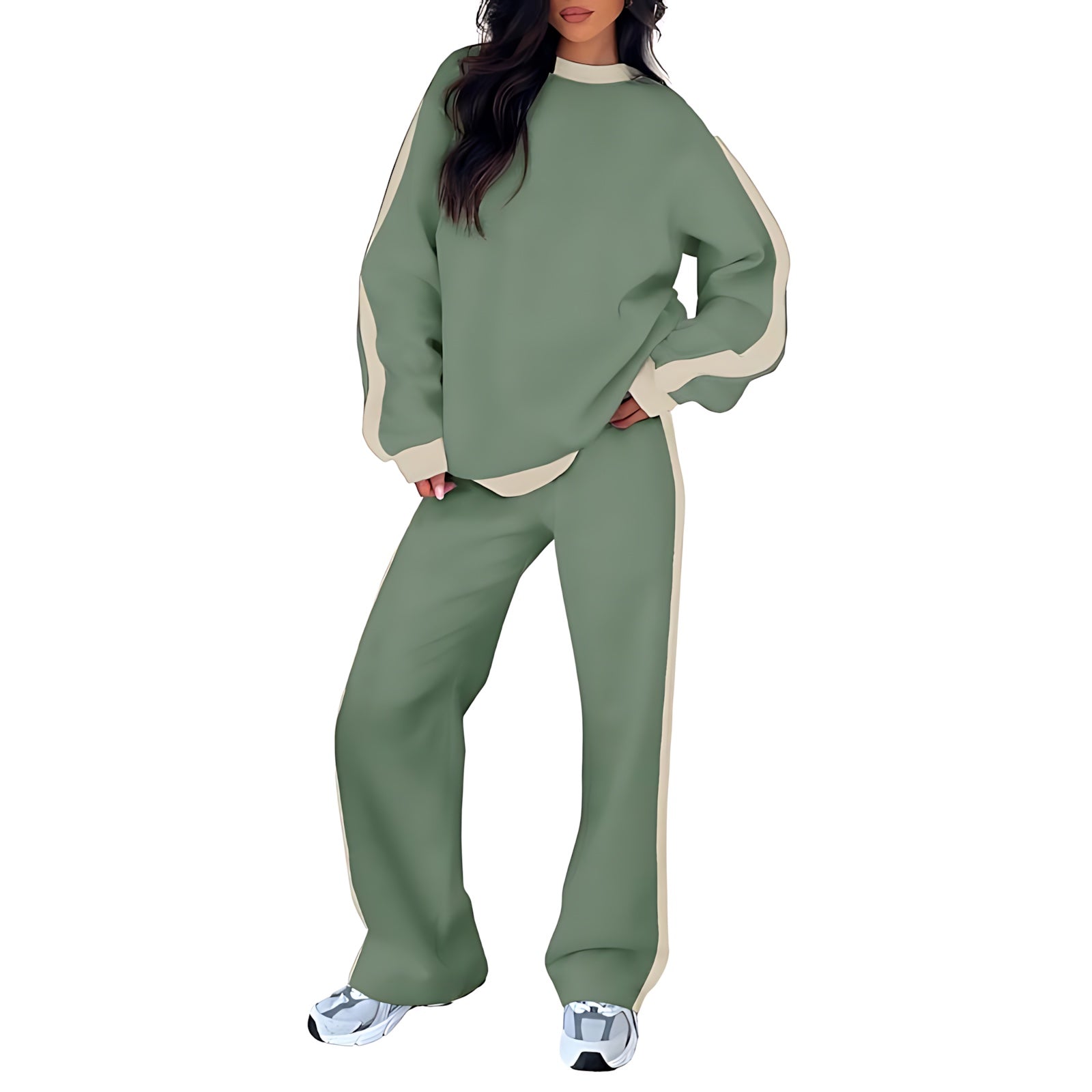 Clara – Side Stripe Sweatshirt And Pants Lounge Set