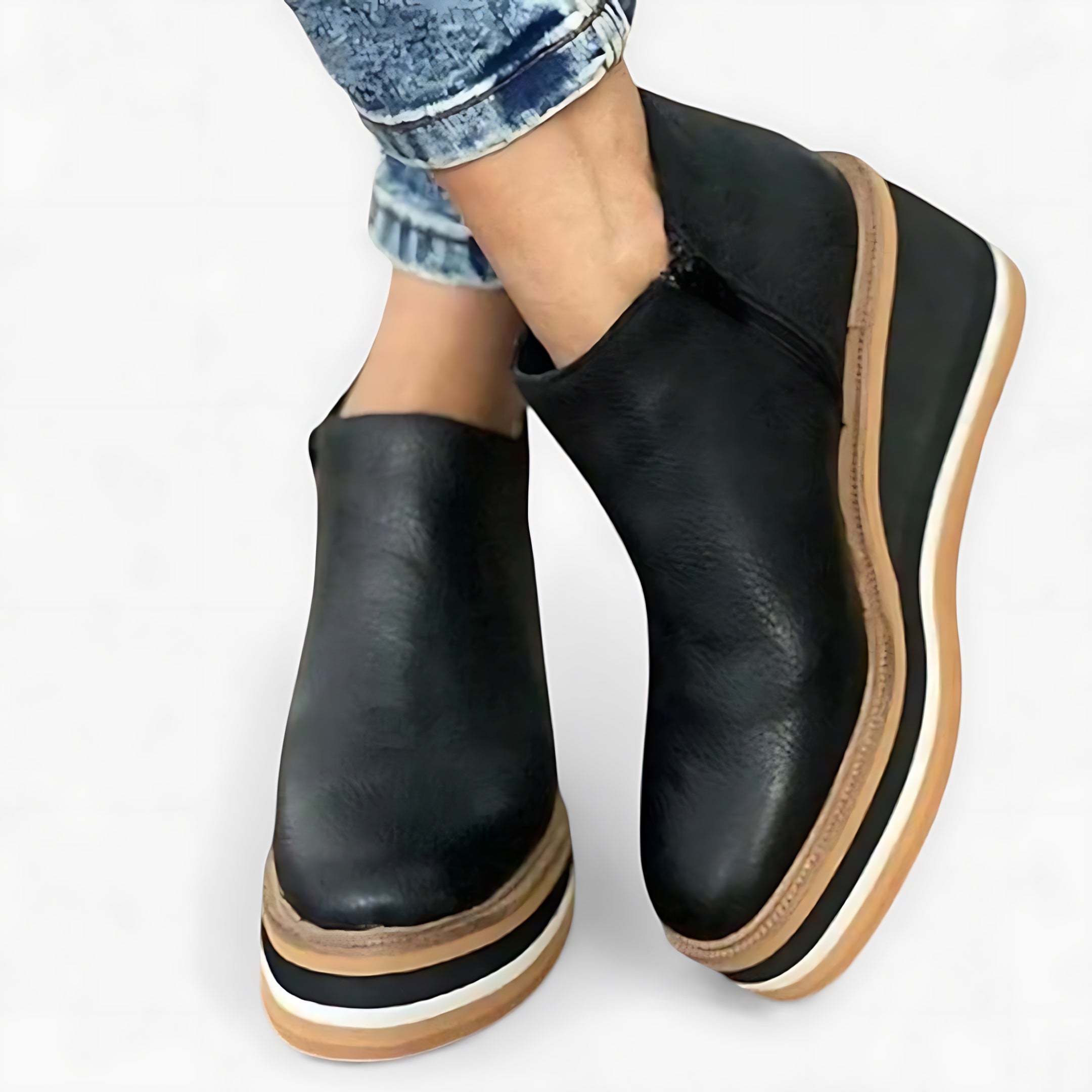 Clara – Suede Wedge Ankle Boots
