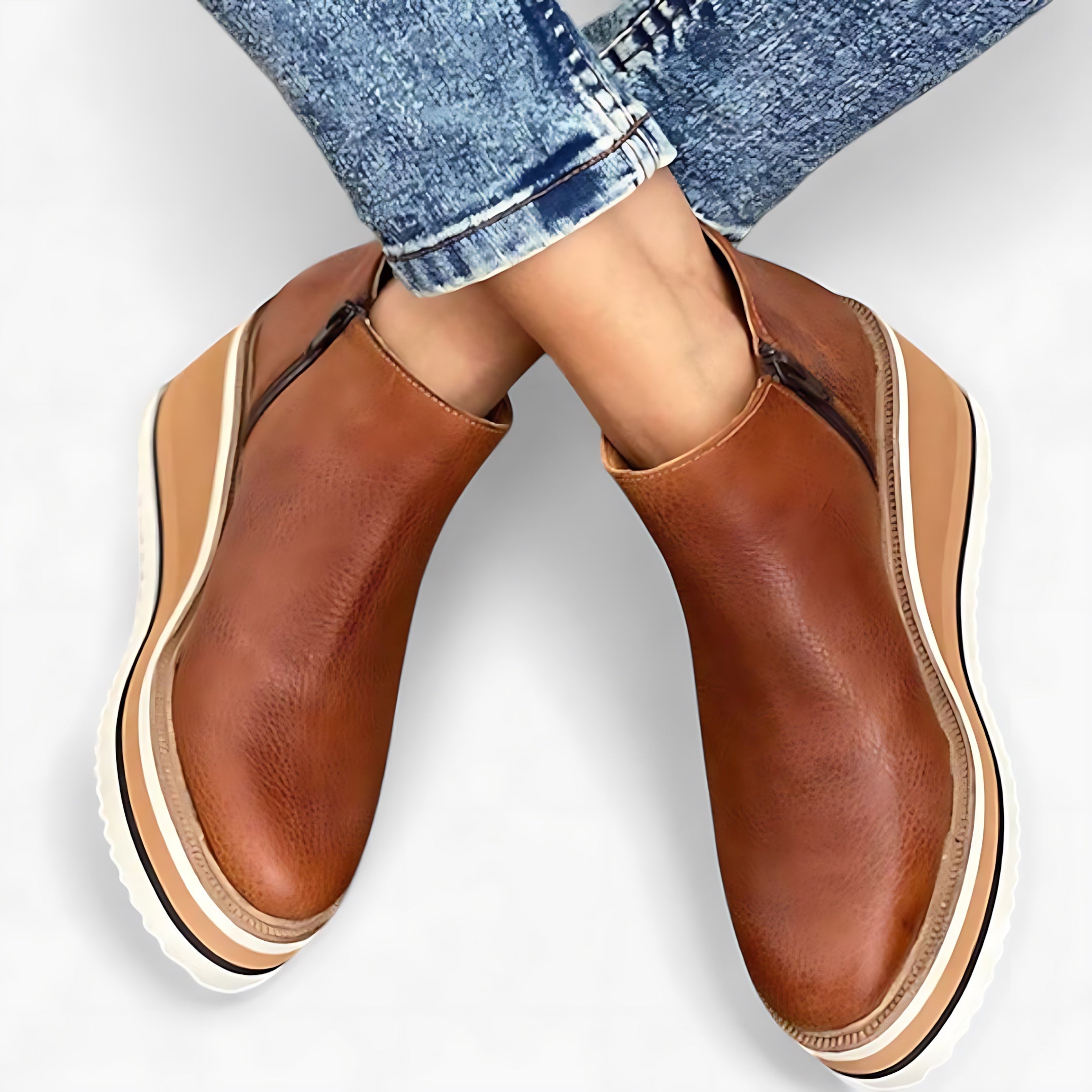Clara – Suede Wedge Ankle Boots