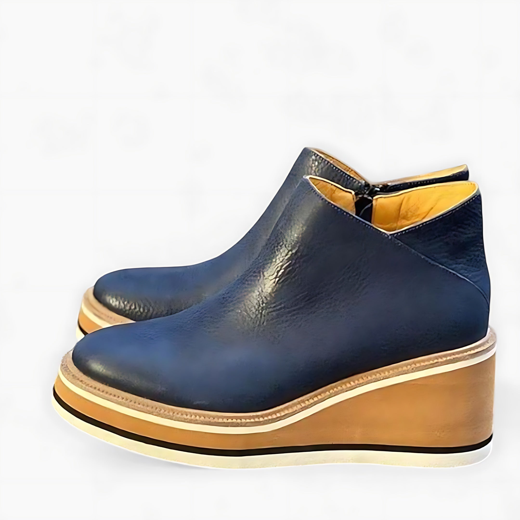 Clara – Suede Wedge Ankle Boots