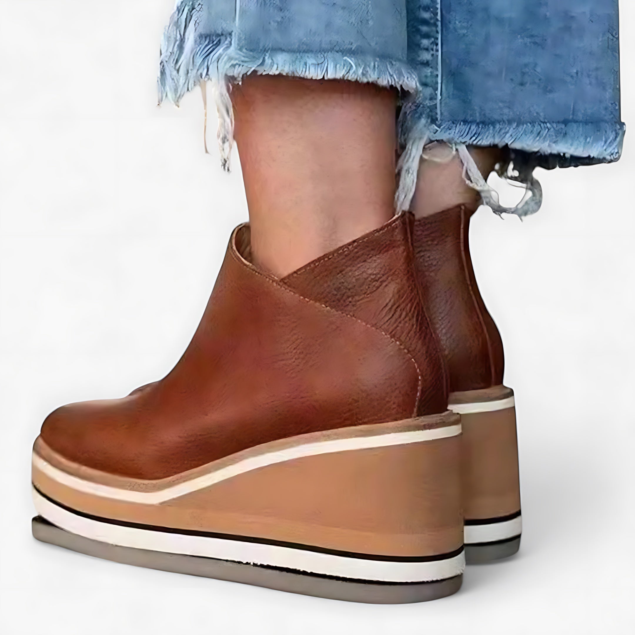 Clara – Suede Wedge Ankle Boots