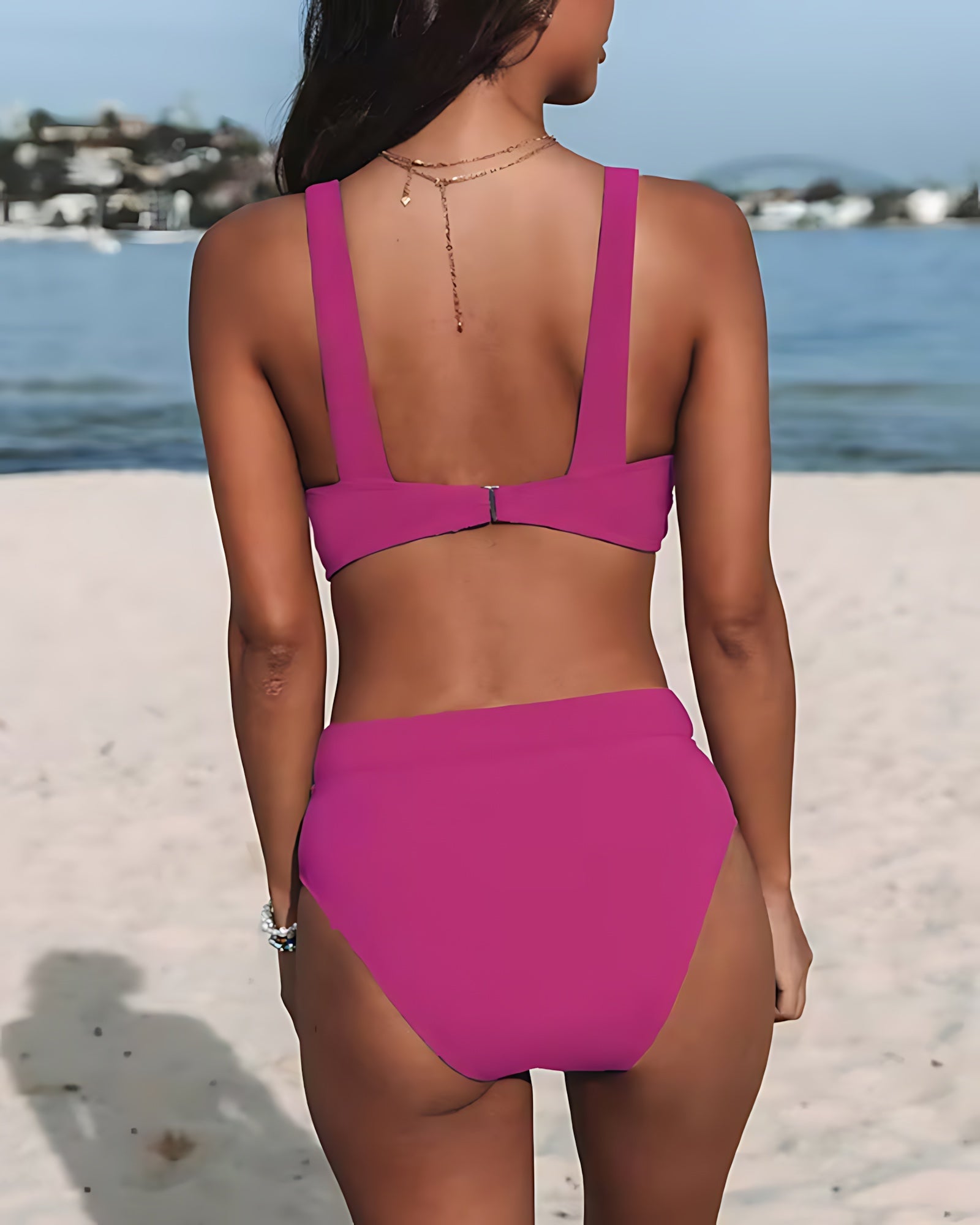 Claudia – V Neck High Waist Bikini Set