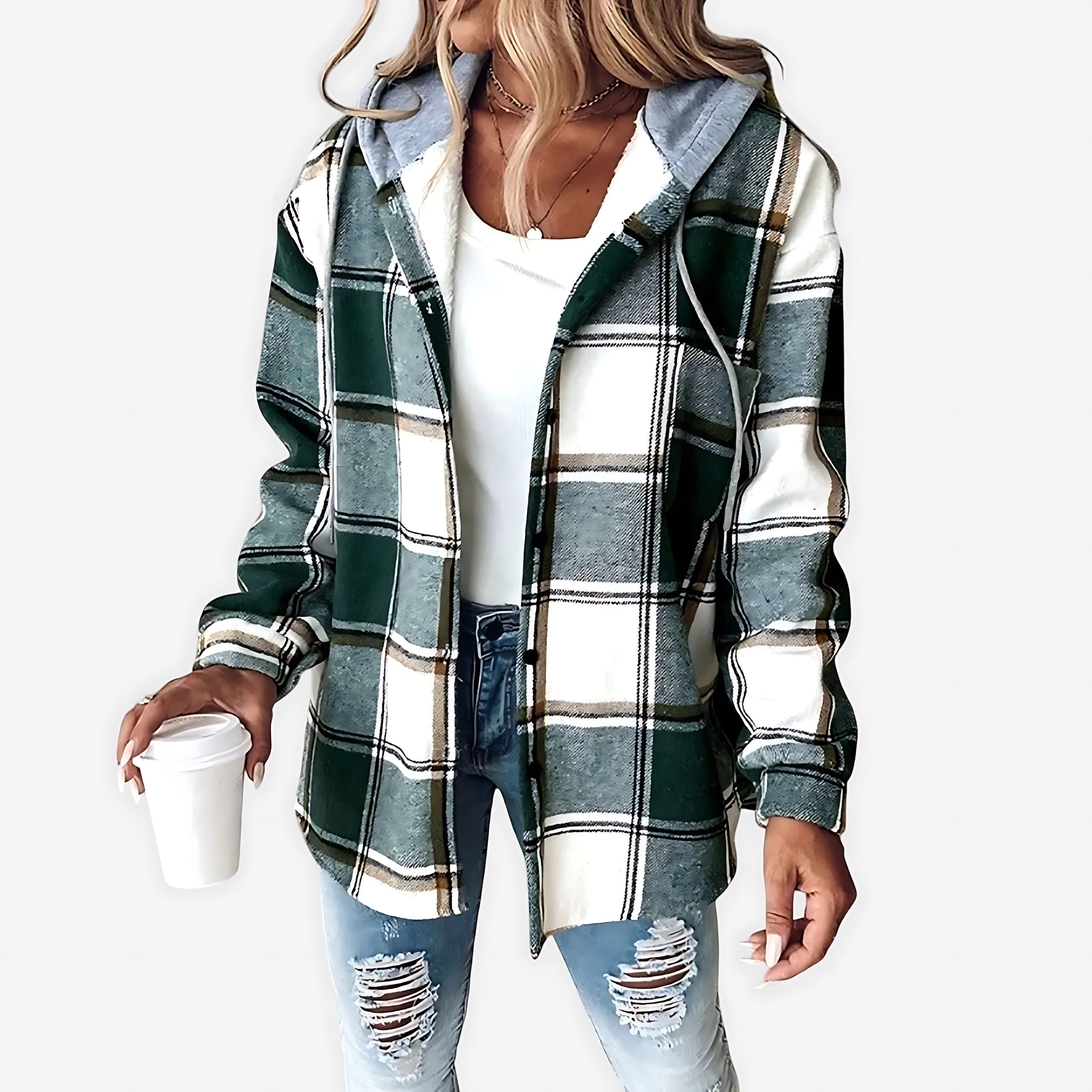 Cora – Sherpa Lined Plaid Shirt Jacket