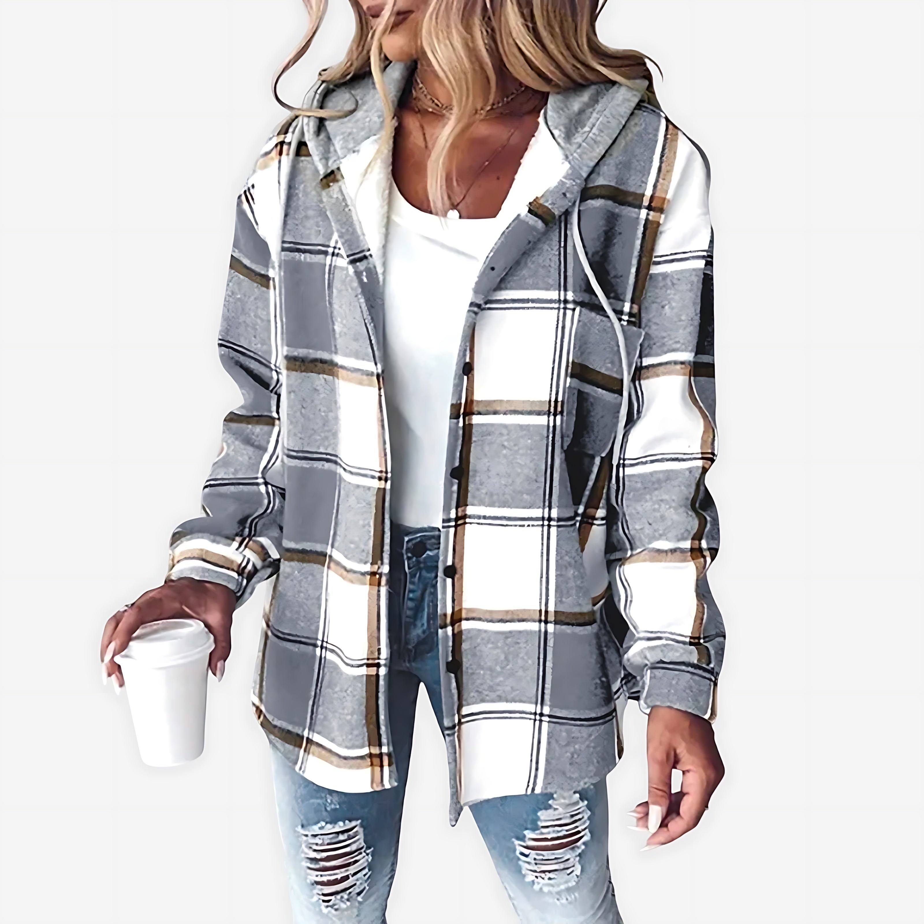 Cora – Sherpa Lined Plaid Shirt Jacket