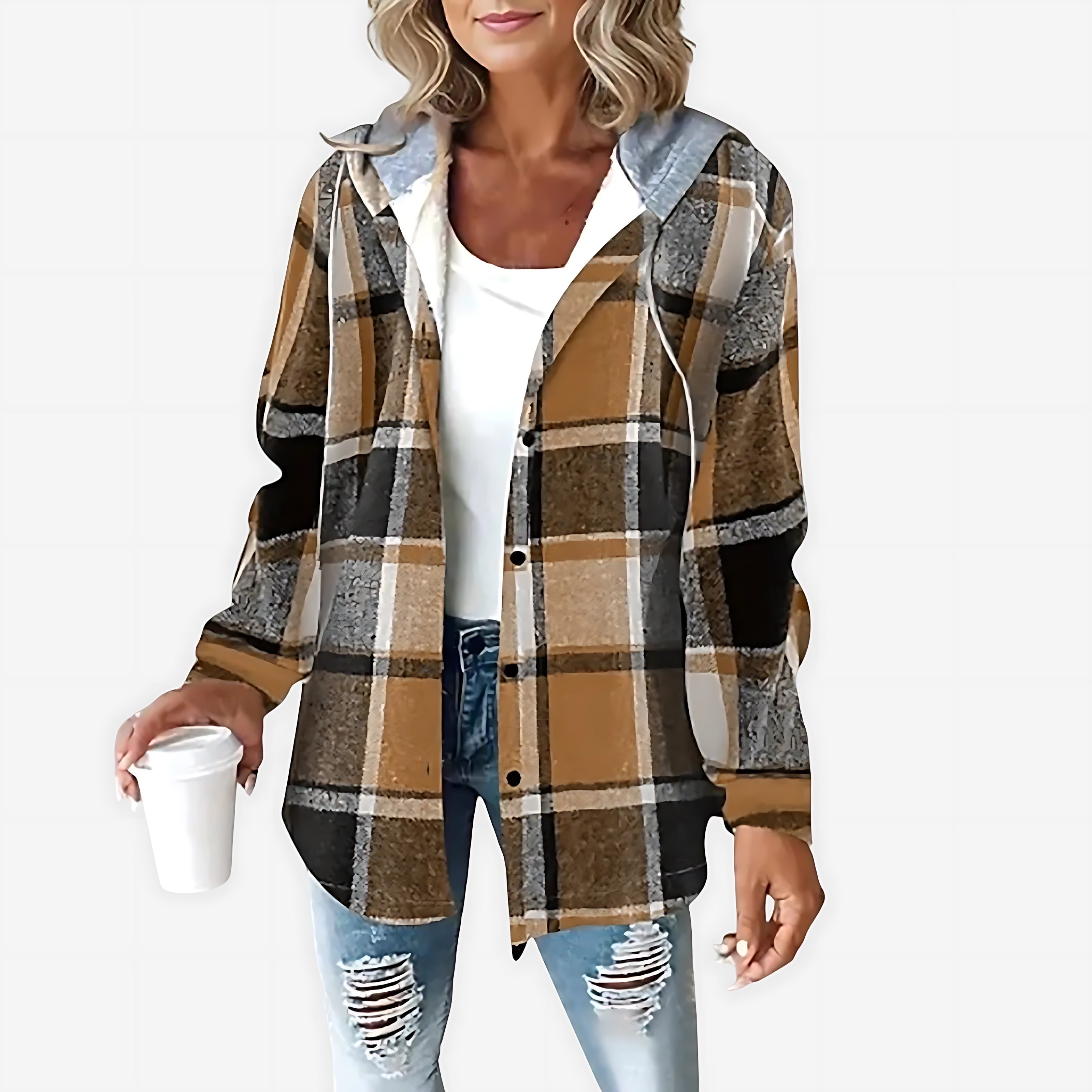 Cora – Sherpa Lined Plaid Shirt Jacket