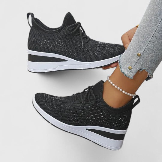 Maeve – Perforated Floral Lace Up Sneakers