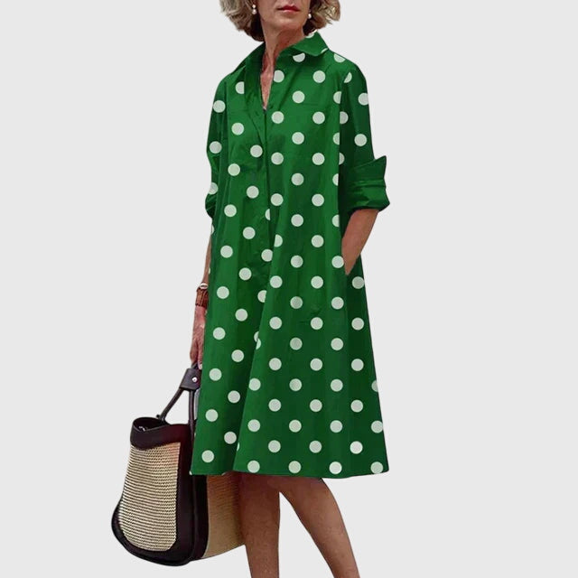 Hannah – Collared A Line Shirt Dress