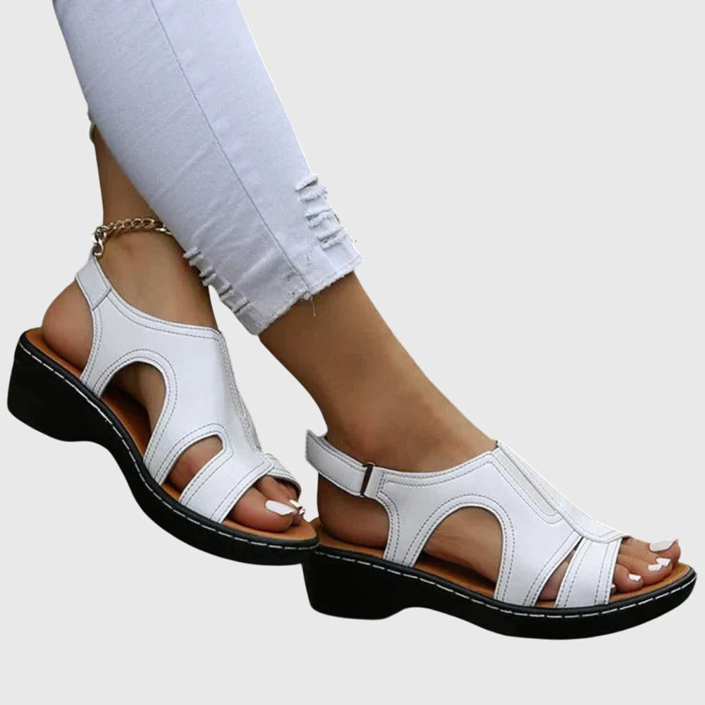 Serenity – Ankle Strap Low Wedge Sandals