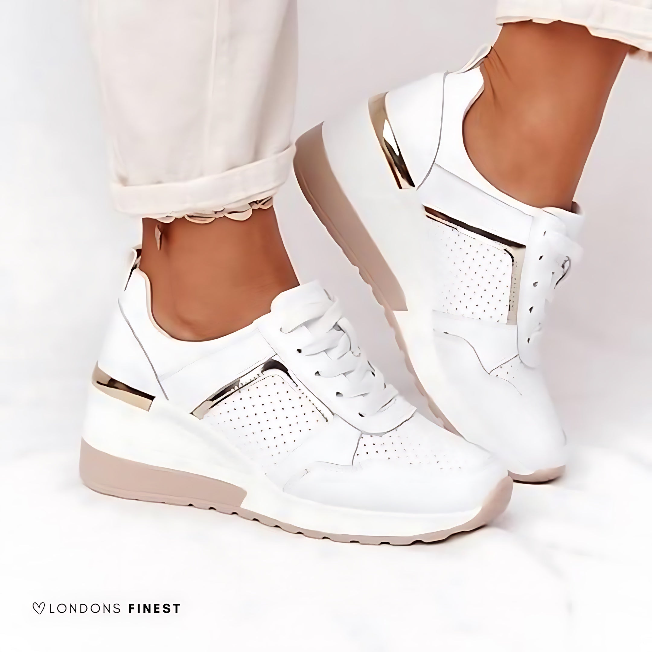Daisy – Suede Panel Lace Up Wedge Sneakers