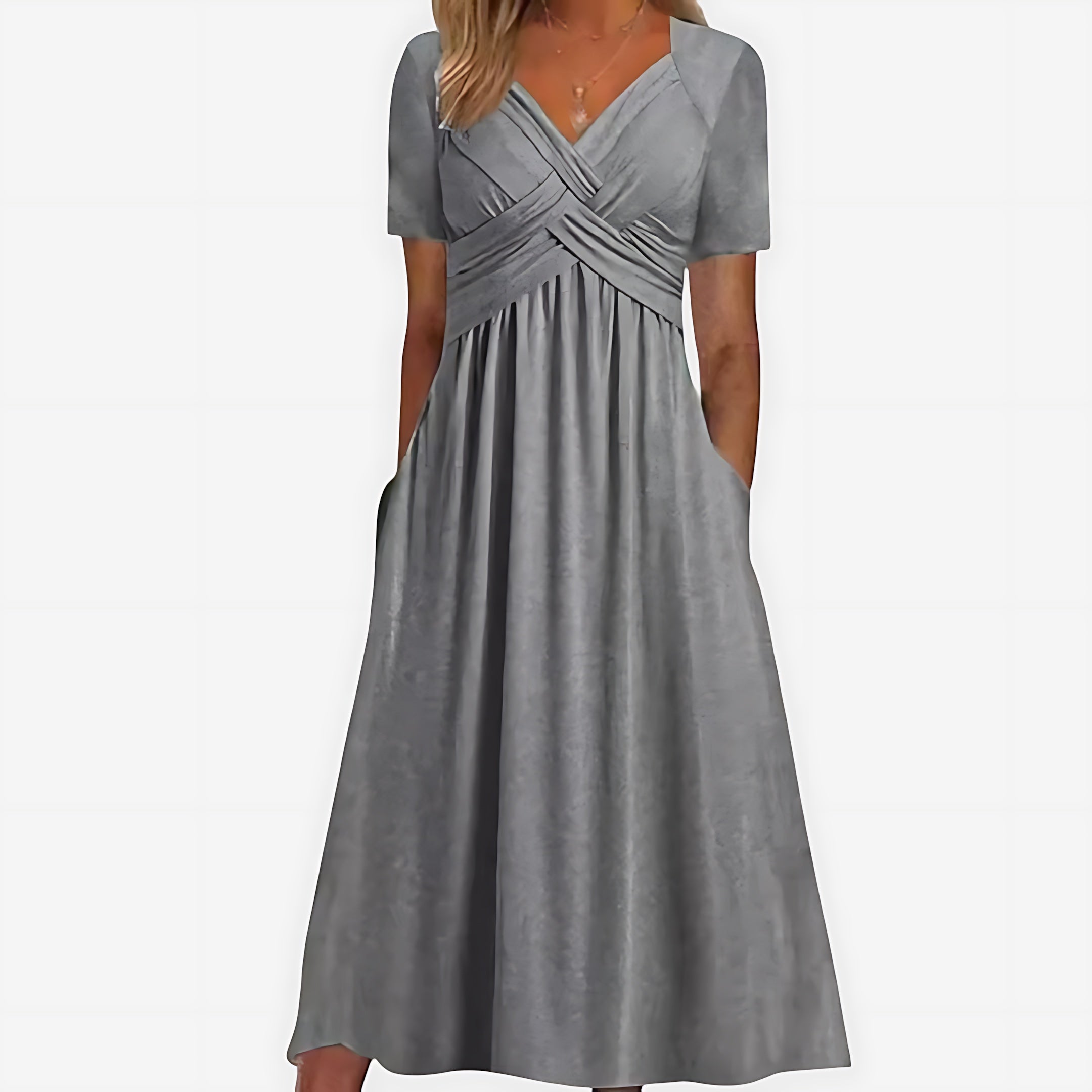 Daisy – V Neck Empire Waist Summer Midi Dress