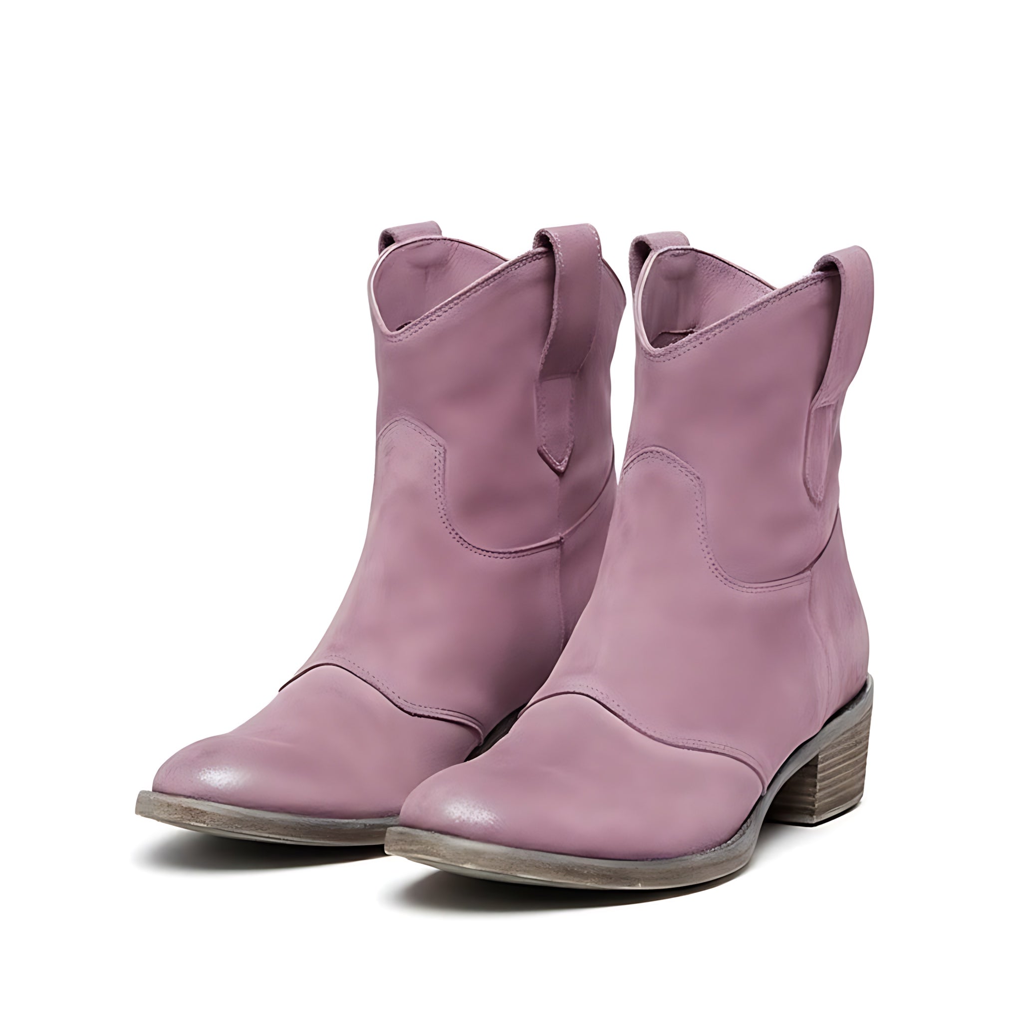 Daniela – Suede Pointed Toe Western Ankle Boots