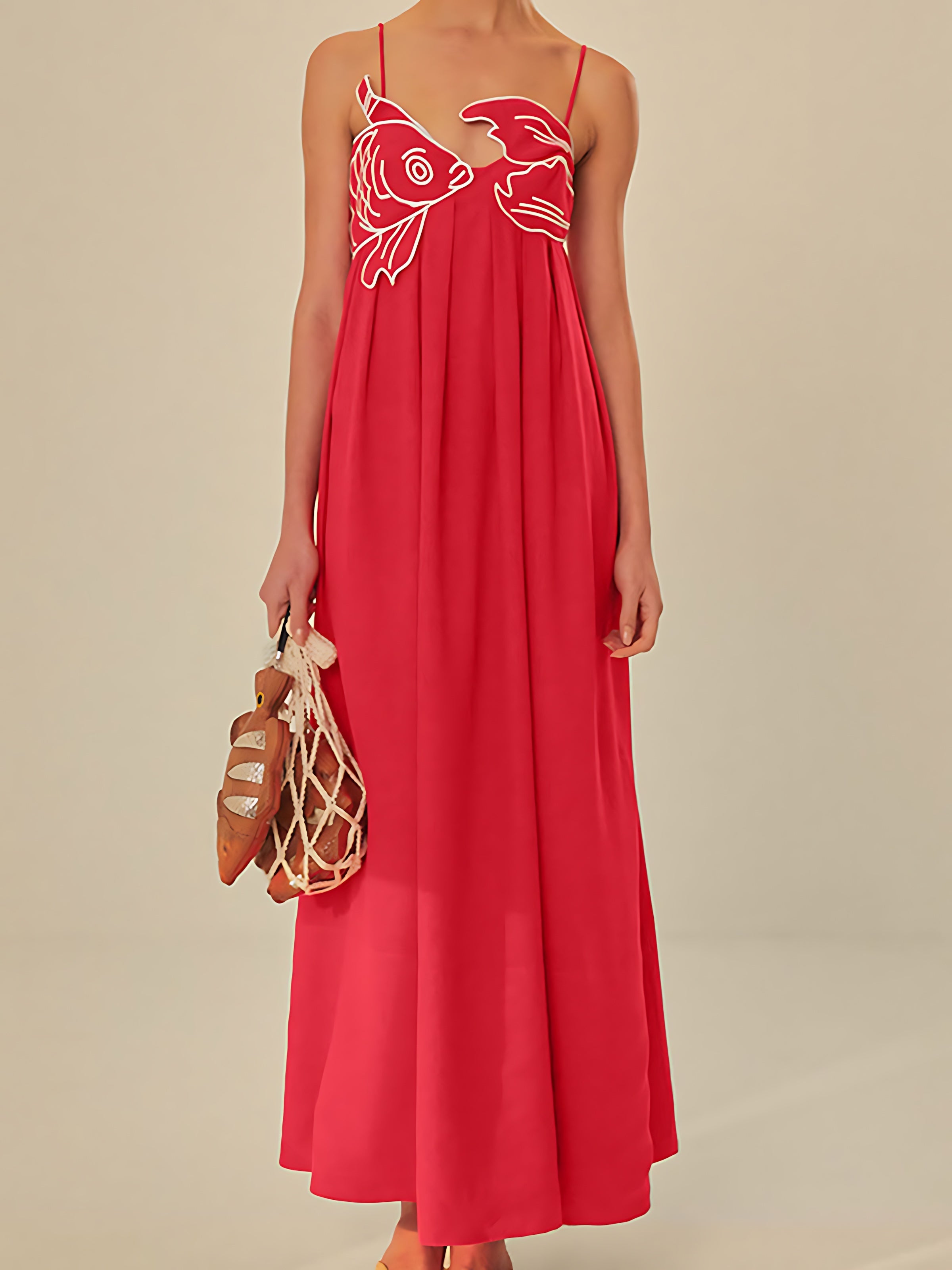 Daphne – Embroidered Cami Shift Midi Dress