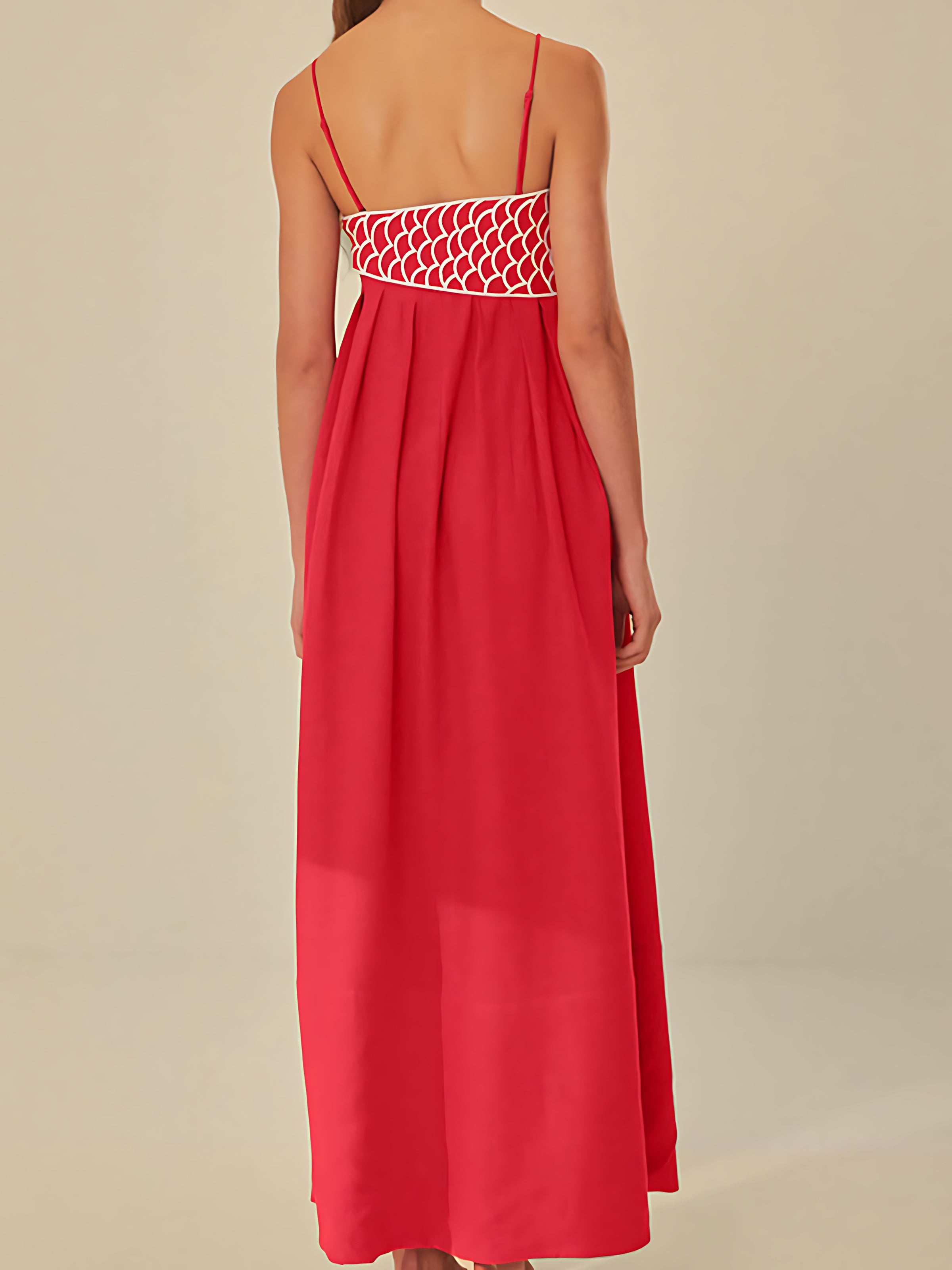 Daphne – Embroidered Cami Shift Midi Dress