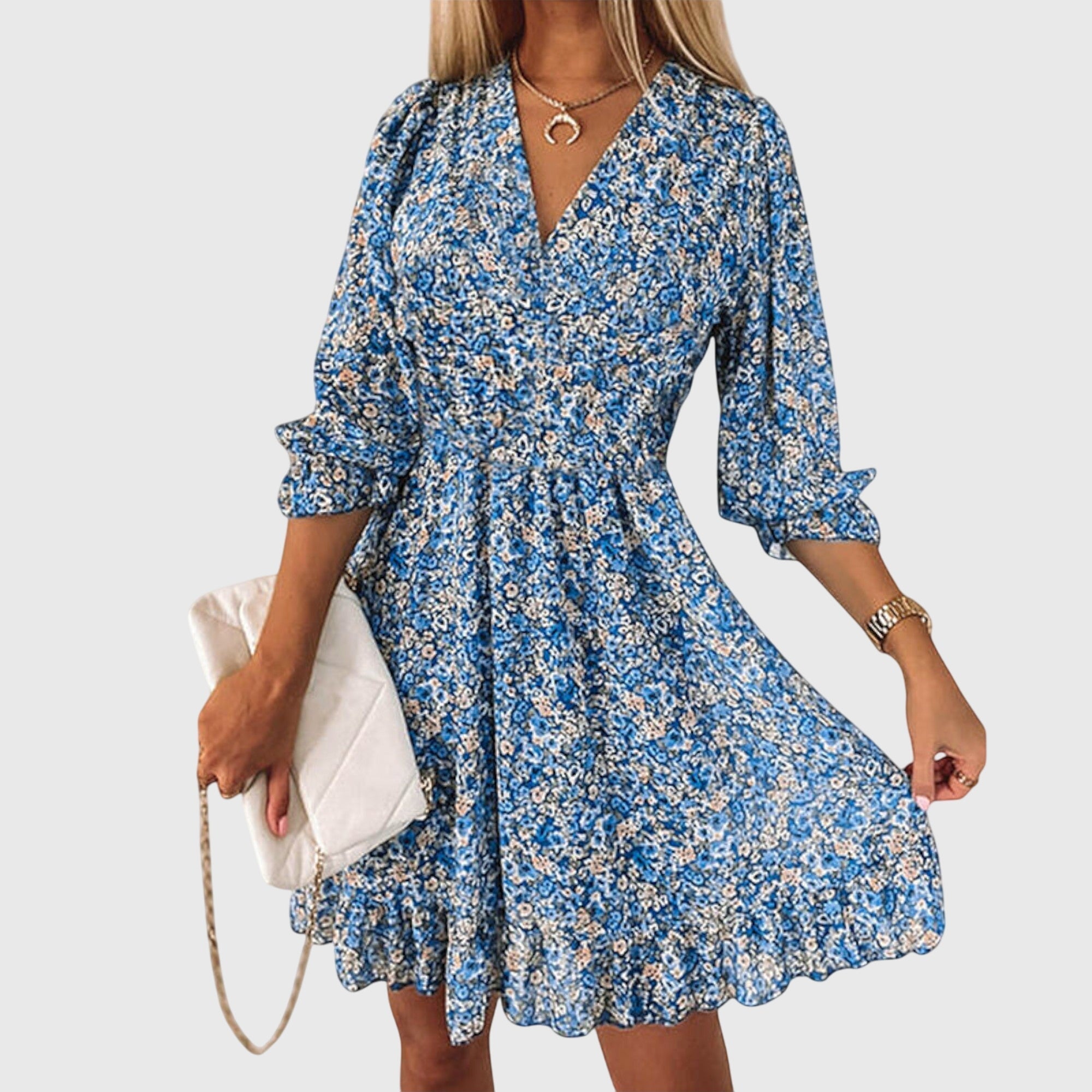 Sabrina – Ditsy Floral Smocked Waist Ruffle Mini Dress