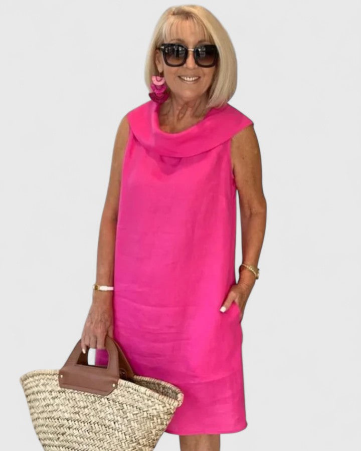 Elise – V Neck Shift Summer Midi Dress