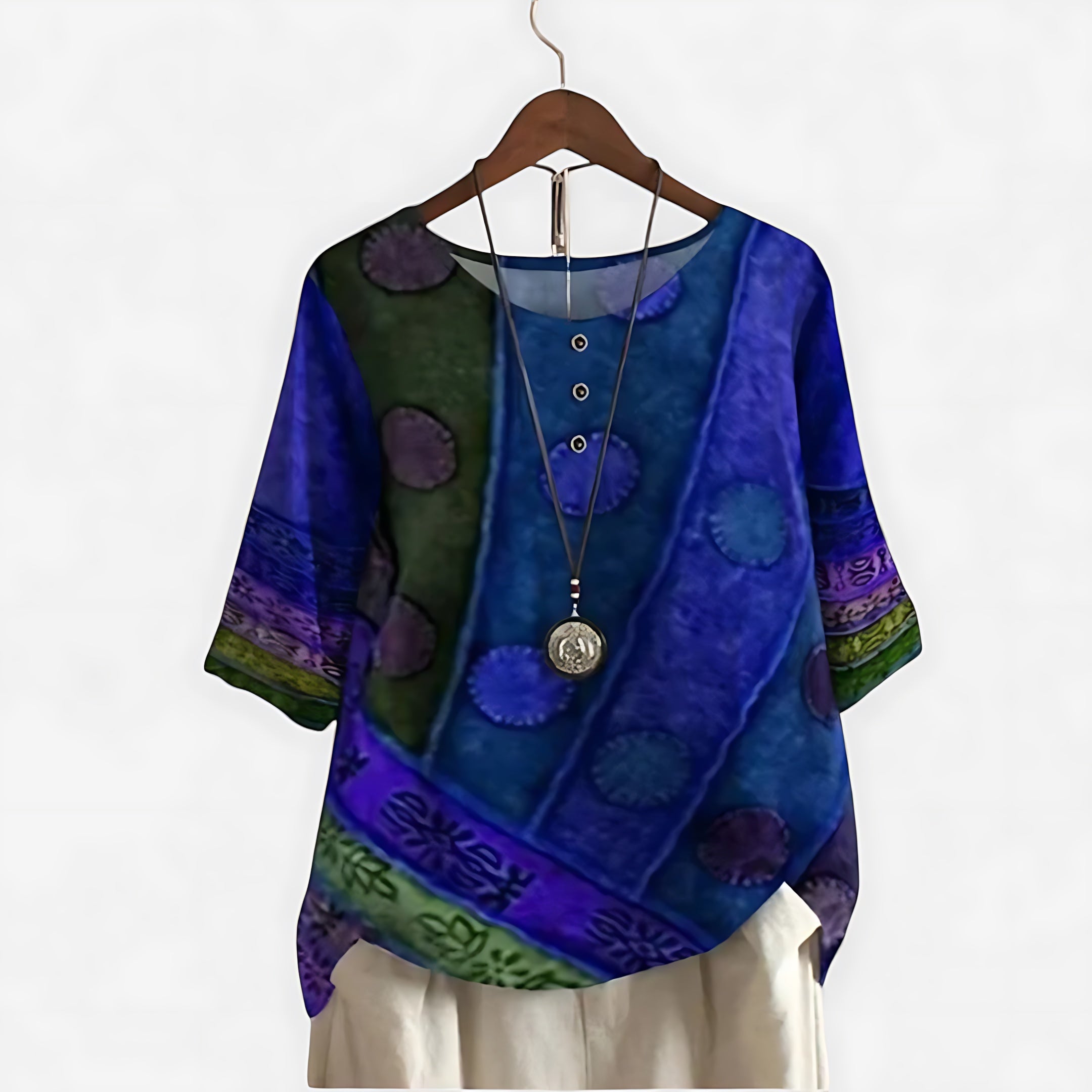 Delilah – Abstract Print Boho Top