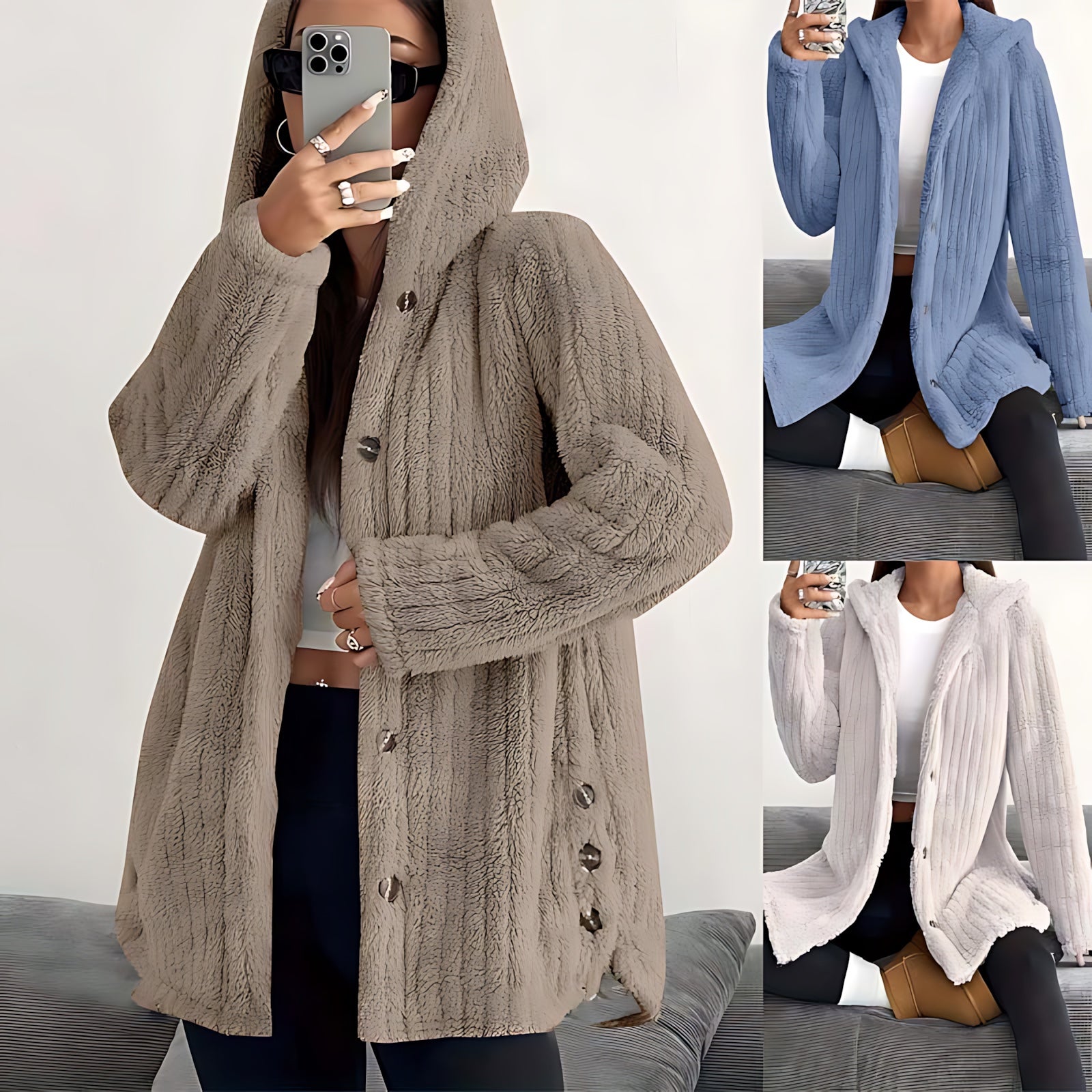 Delilah – Chunky Cable Knit Button Up Cardigan