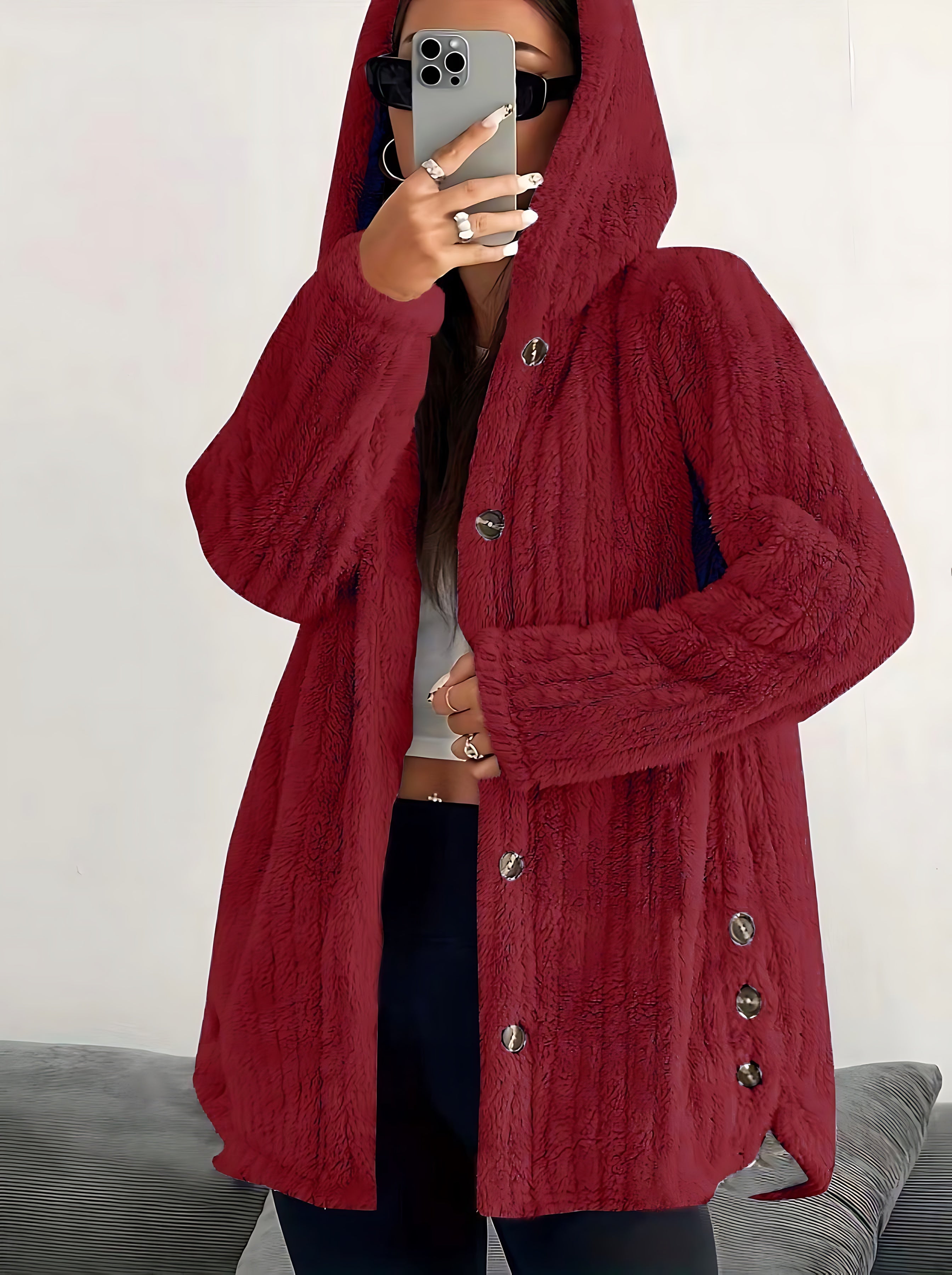 Delilah – Chunky Cable Knit Button Up Cardigan