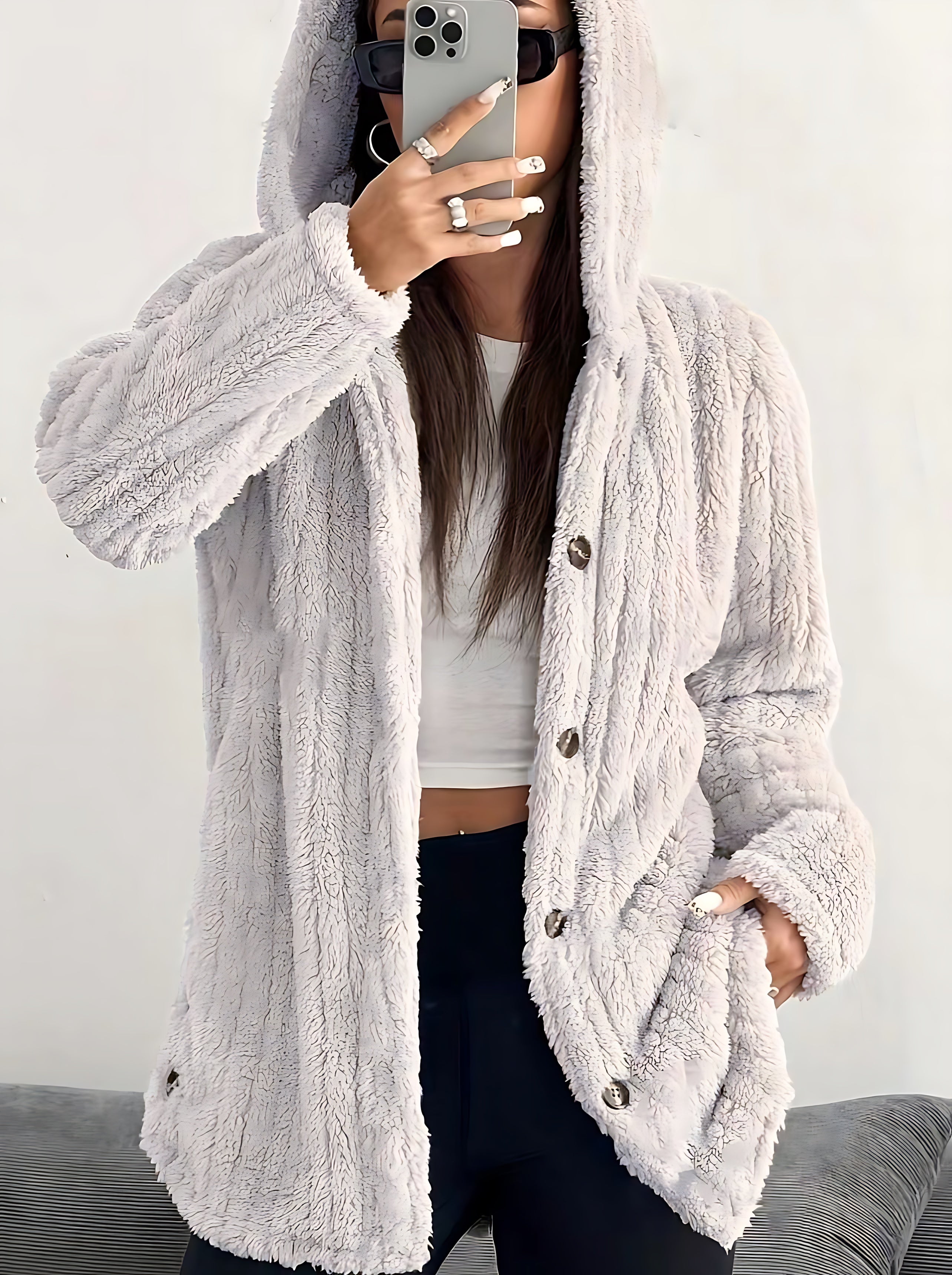 Delilah – Chunky Cable Knit Button Up Cardigan