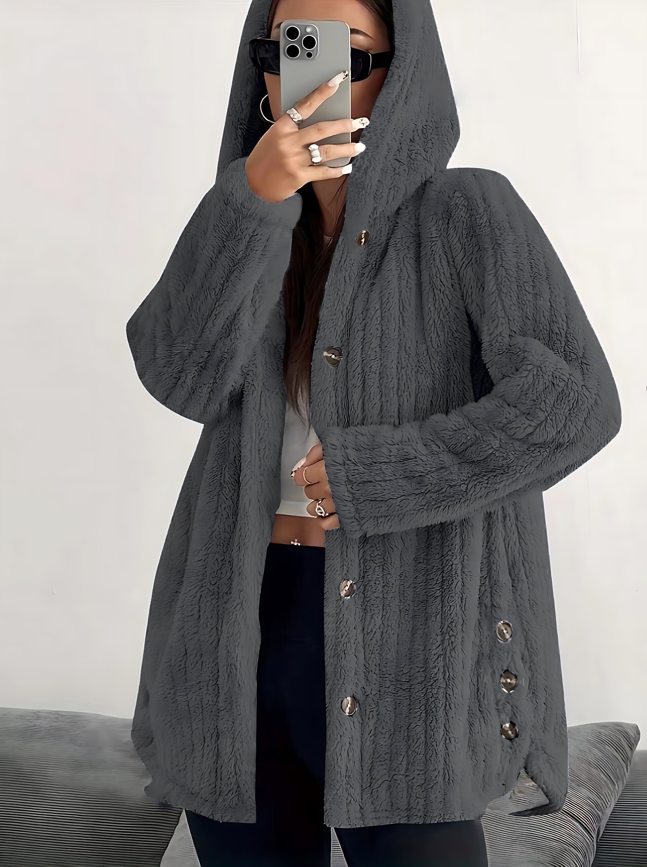 Delilah – Chunky Cable Knit Button Up Cardigan