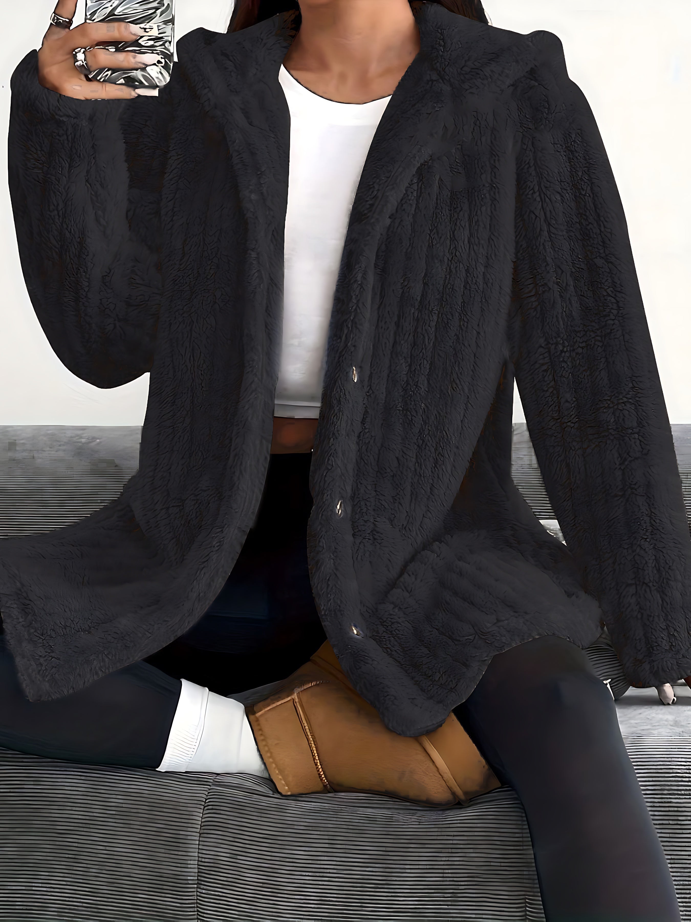 Delilah – Chunky Cable Knit Button Up Cardigan