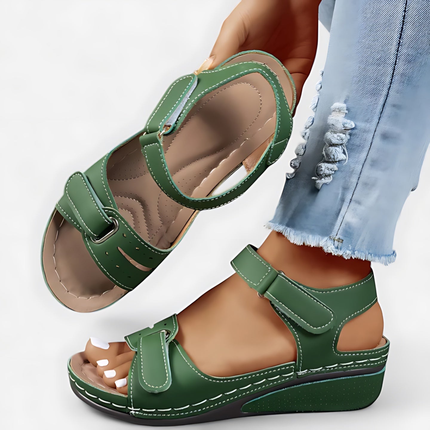 Diana – Cutout Strappy Low Wedge Sandals