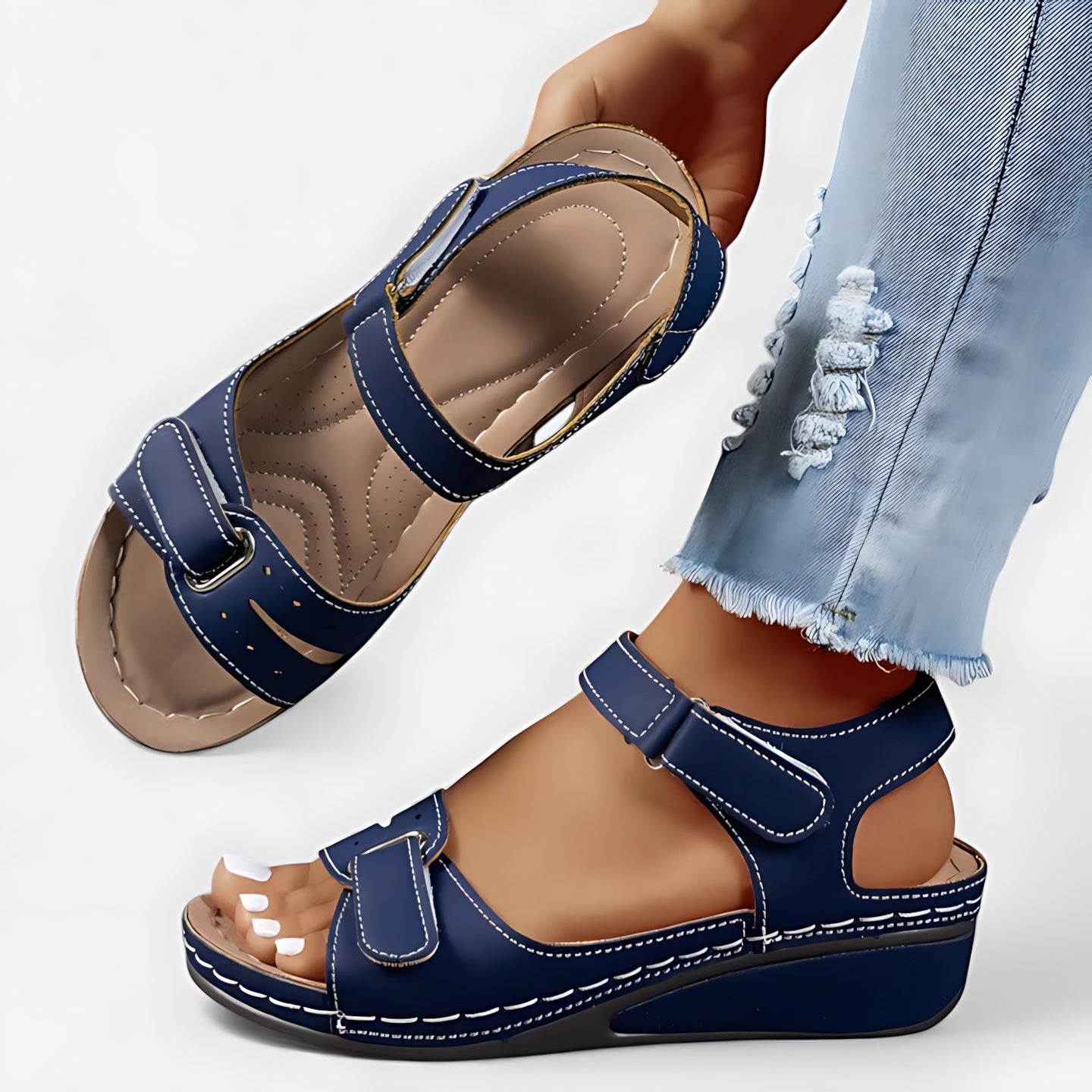 Diana – Cutout Strappy Low Wedge Sandals