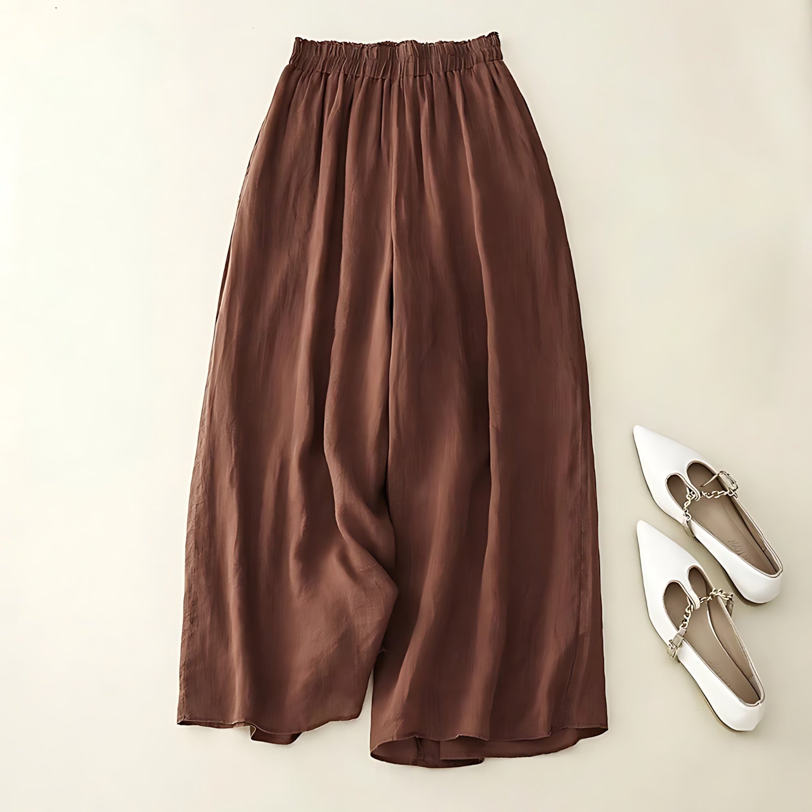 Diana – Elastic Waist Wide Leg Culotte Pants