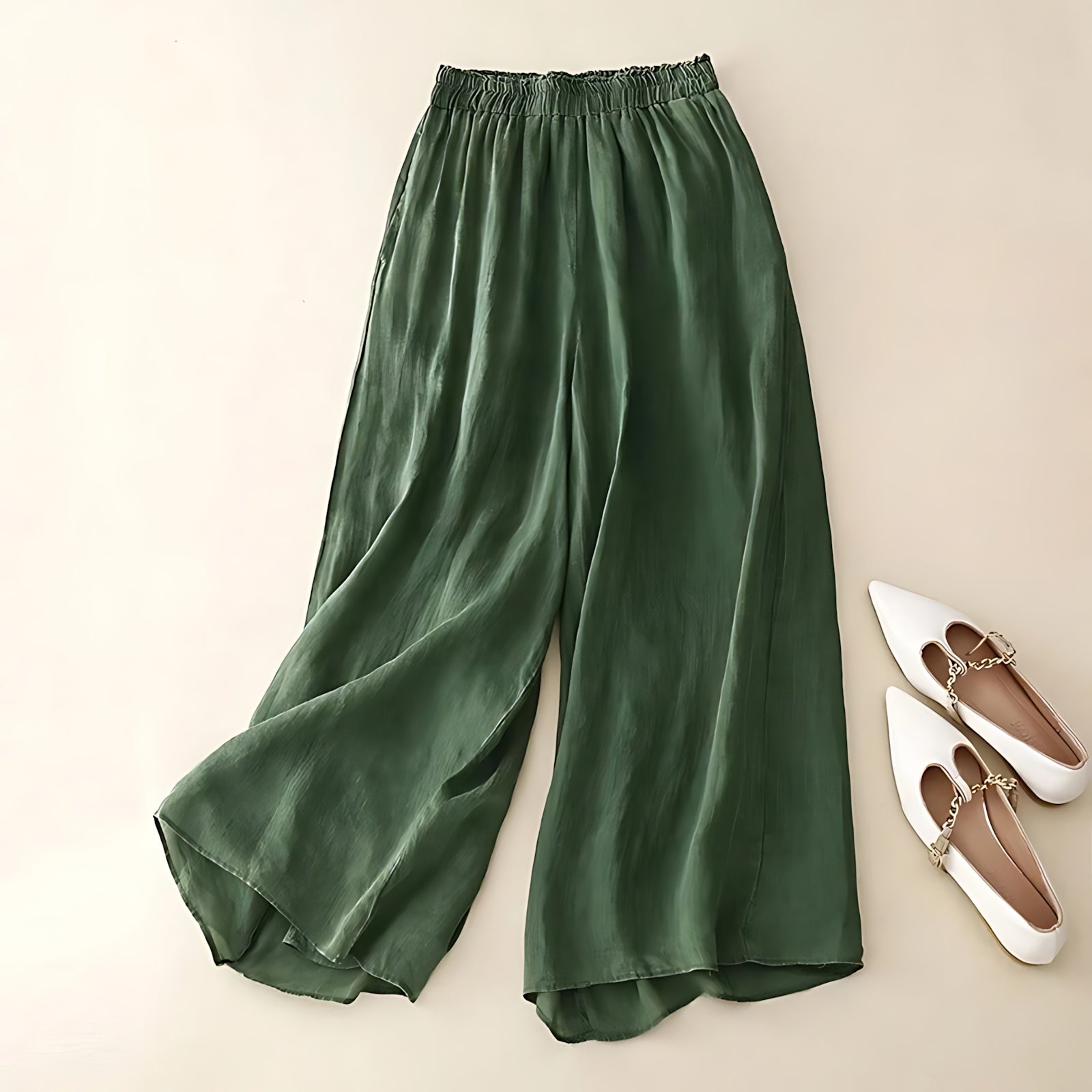 Diana – Elastic Waist Wide Leg Culotte Pants