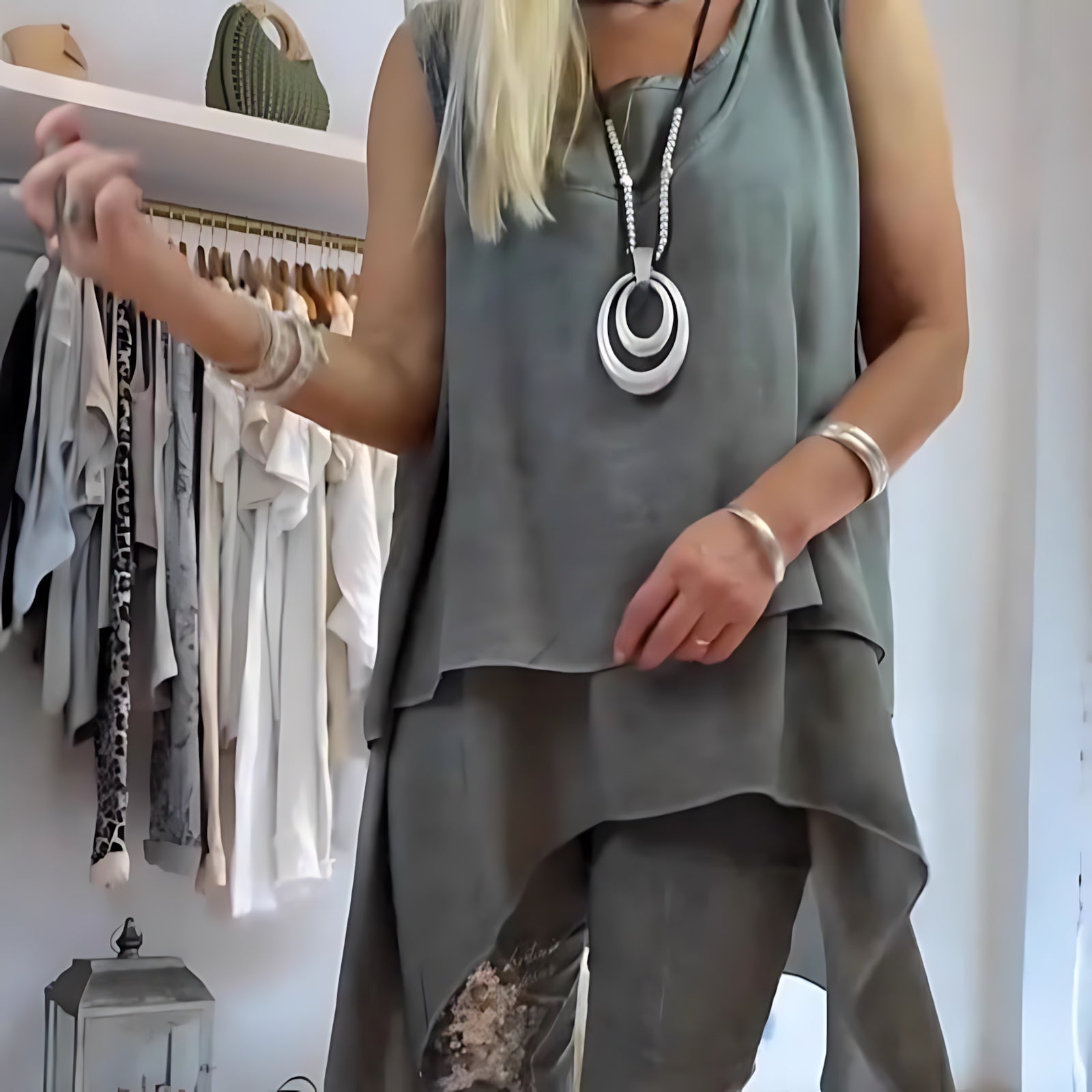 Diana – High Low Tank Top and Floral Print Pants Set