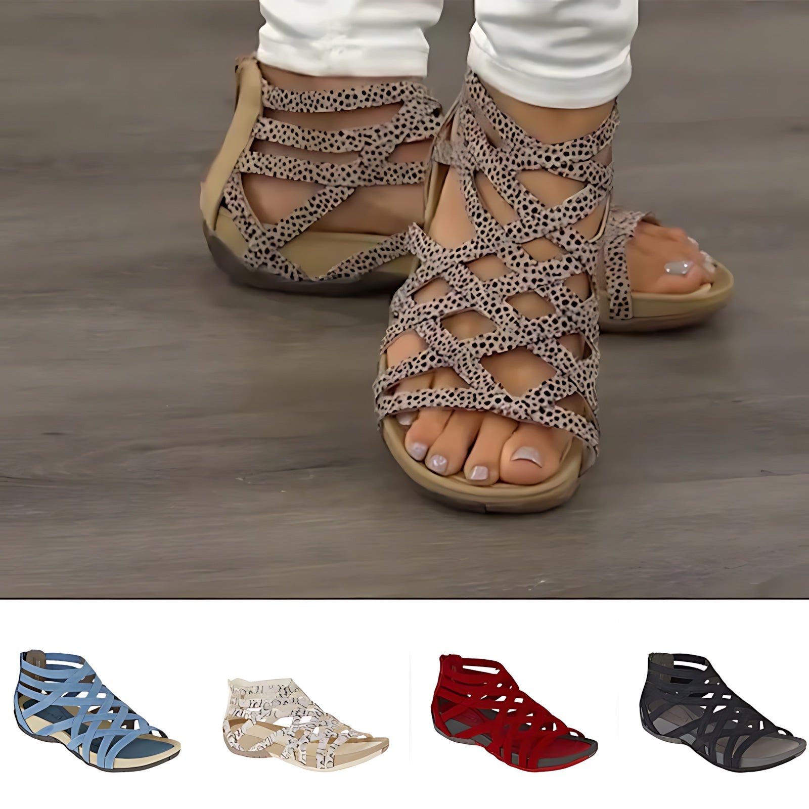 Diana – Woven Cutout Closed Toe Wedge Sandals