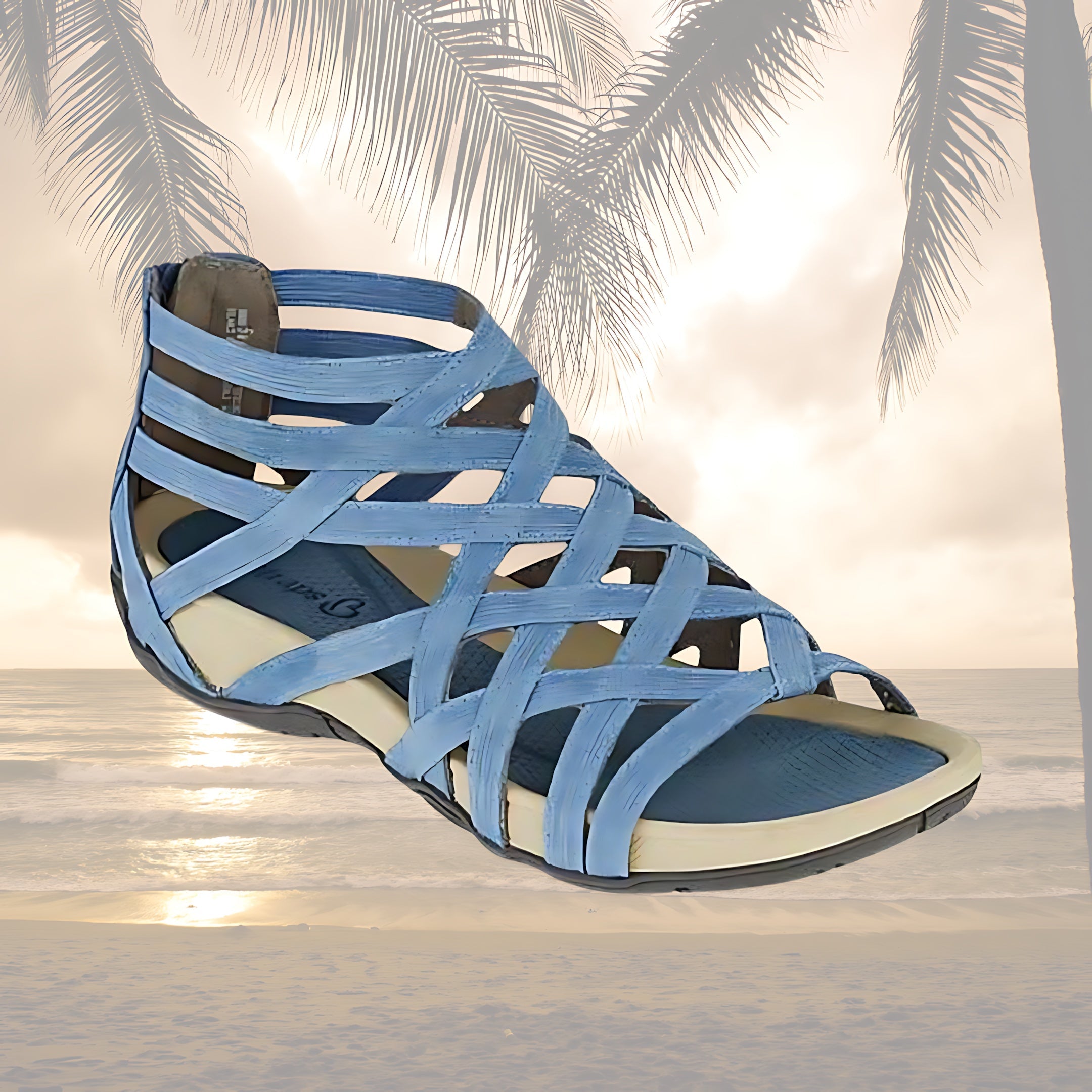 Diana – Woven Cutout Closed Toe Wedge Sandals