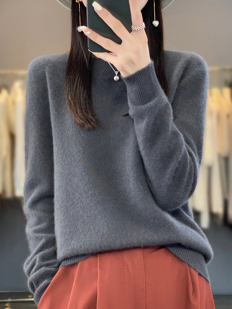 Journee – Mock Neck Drop Shoulder Knit Sweater