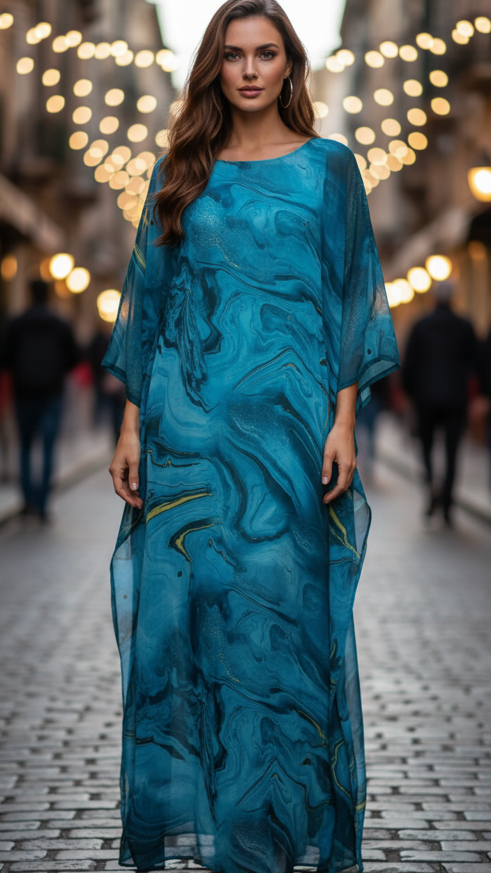 Valentina – Batwing Sleeve Kaftan Evening Maxi Dress