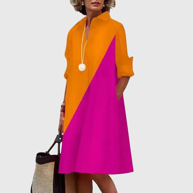 Hannah – Collared A Line Shirt Dress