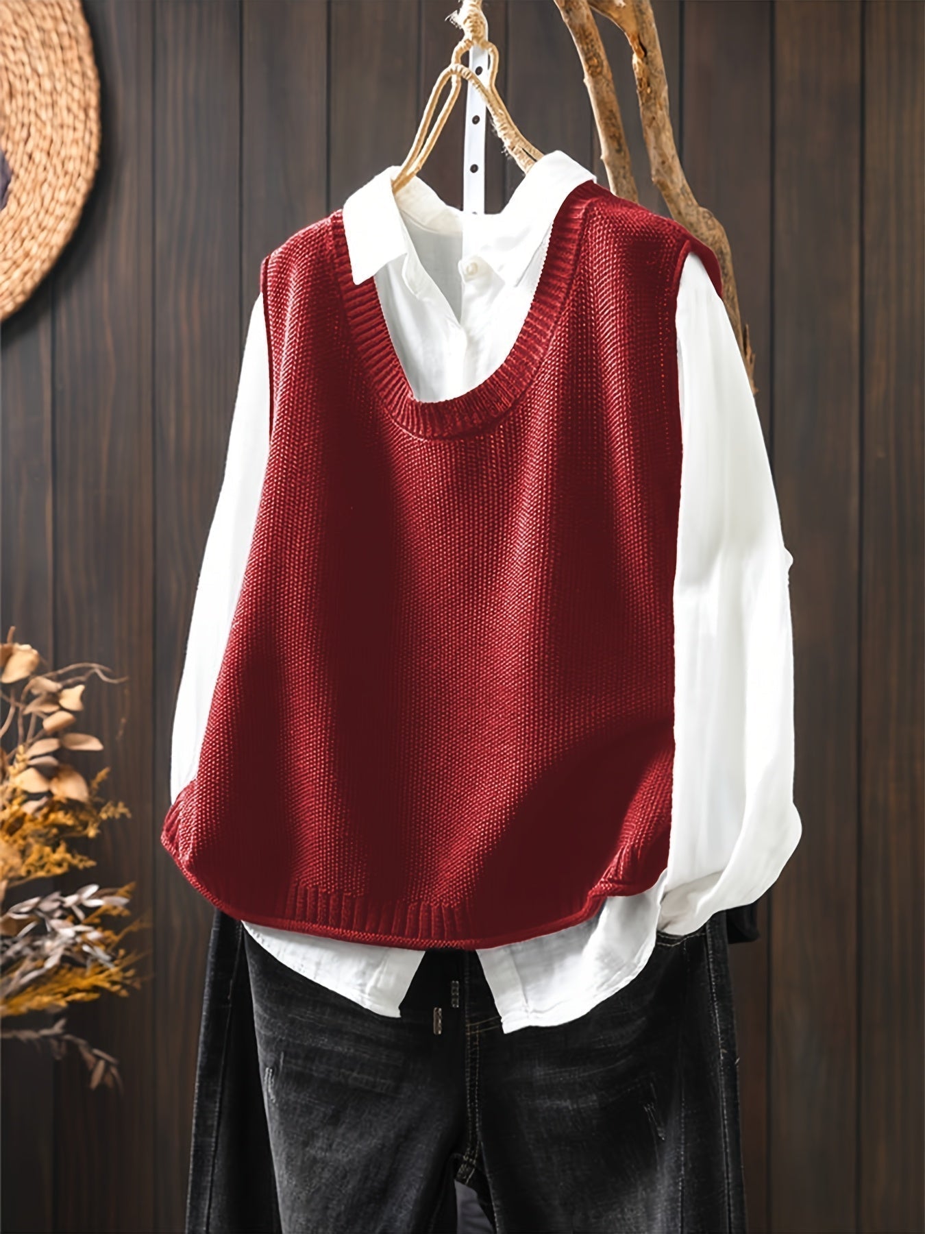 Maya – Button Up Knit Sweater Vest