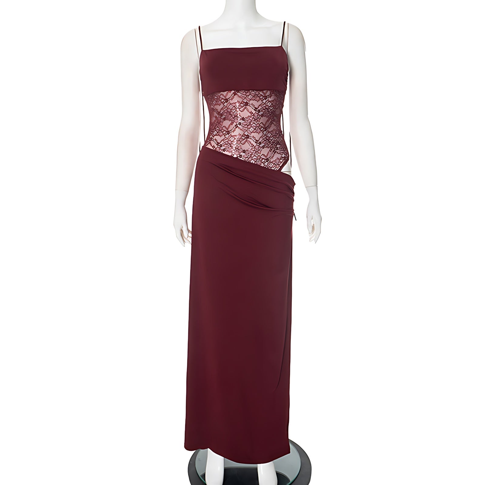 Eden – Lace Panel Bodycon Evening Maxi Dress