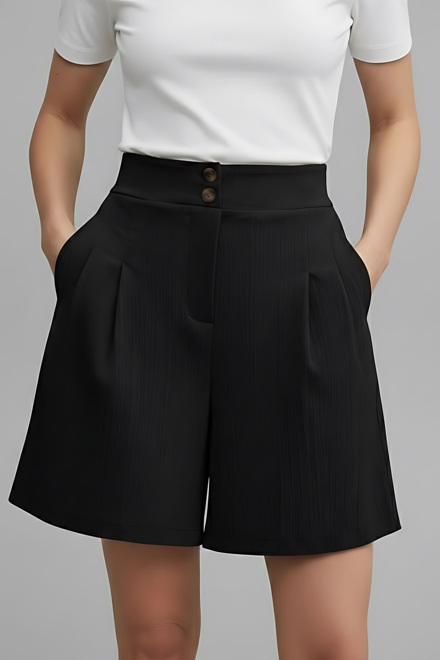 Eden – Pleated High Waist Wide Leg Shorts