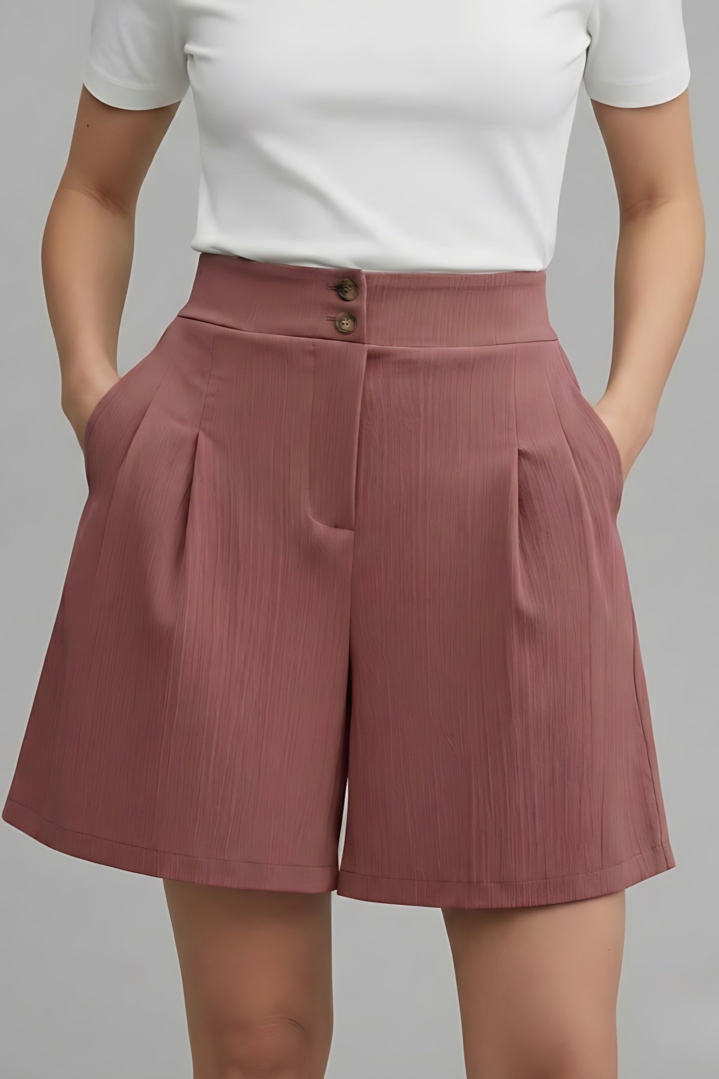 Eden – Pleated High Waist Wide Leg Shorts