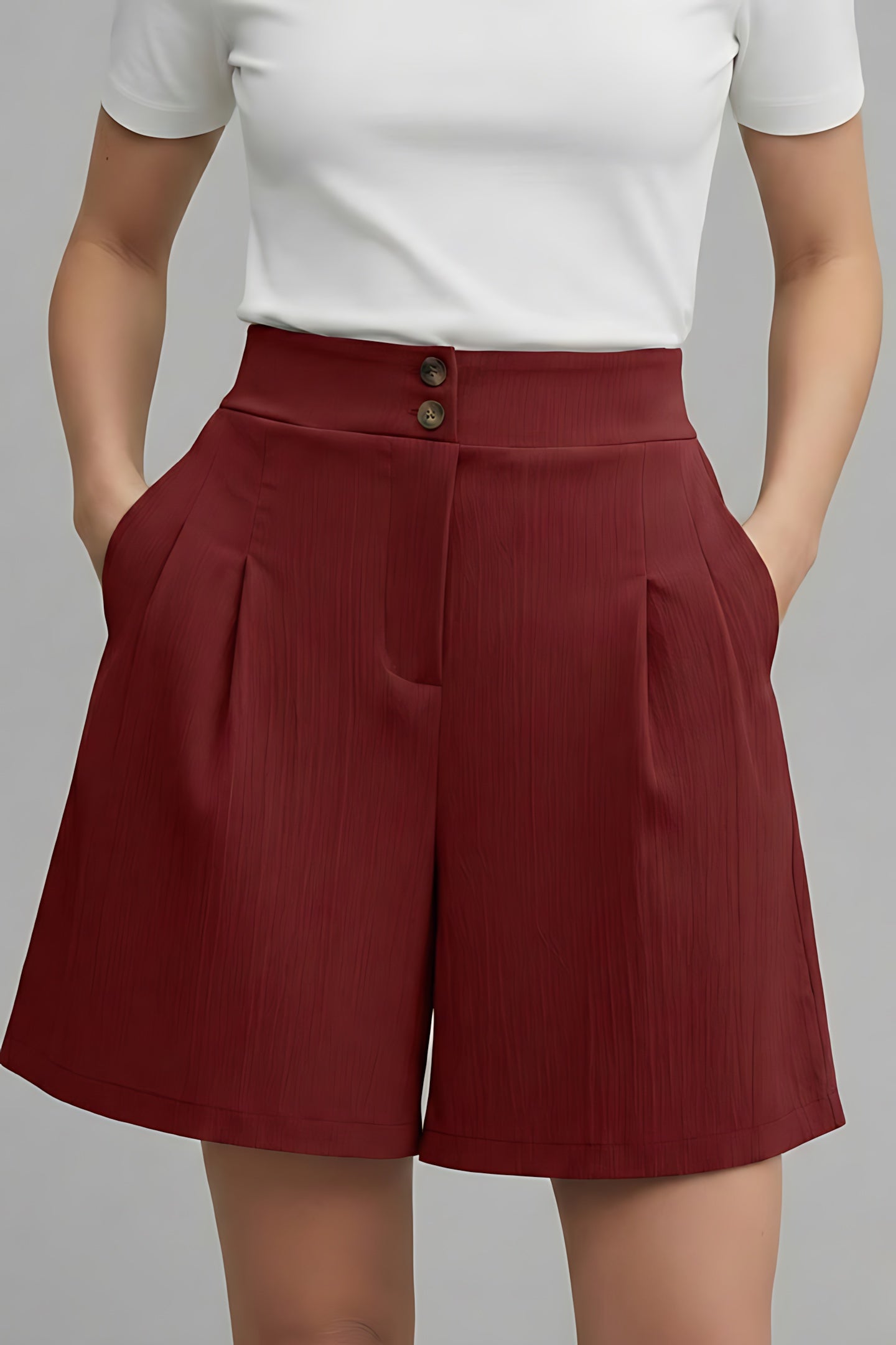 Eden – Pleated High Waist Wide Leg Shorts
