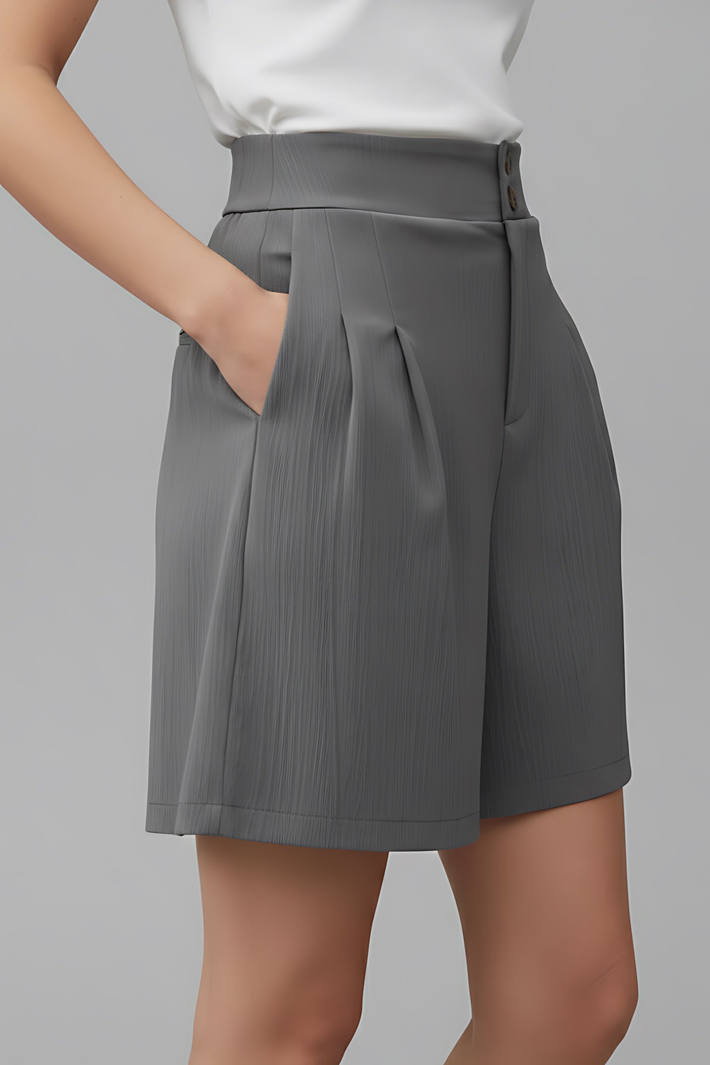 Eden – Pleated High Waist Wide Leg Shorts