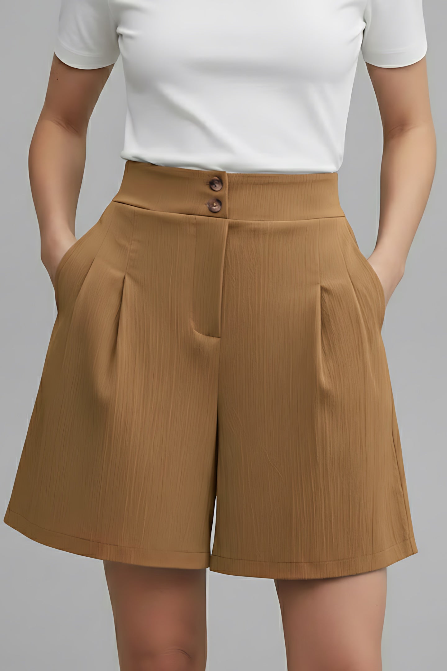 Eden – Pleated High Waist Wide Leg Shorts