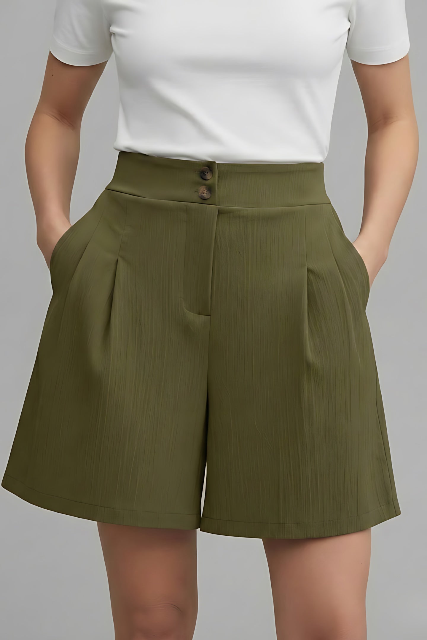 Eden – Pleated High Waist Wide Leg Shorts