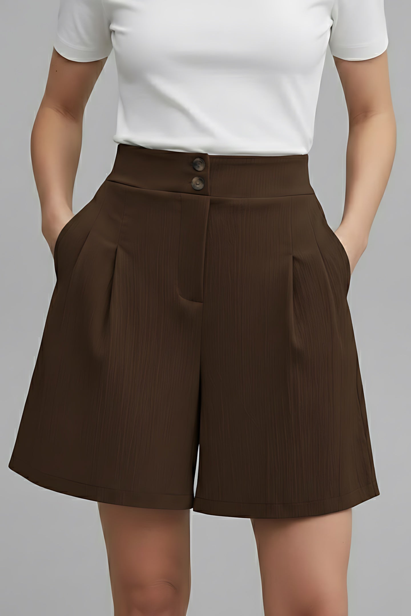 Eden – Pleated High Waist Wide Leg Shorts