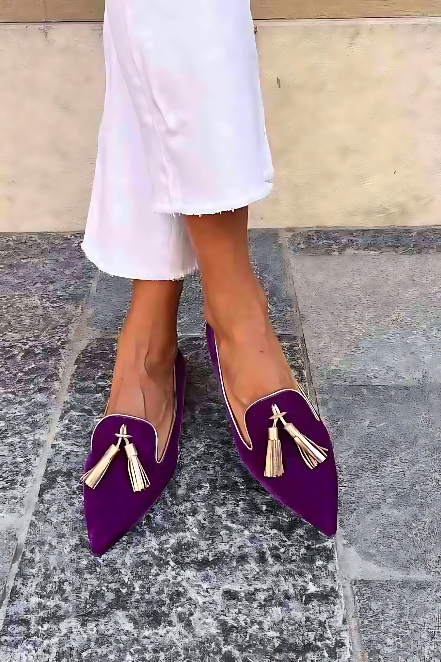 Eden – Suede Tassel Pointed Toe Loafers